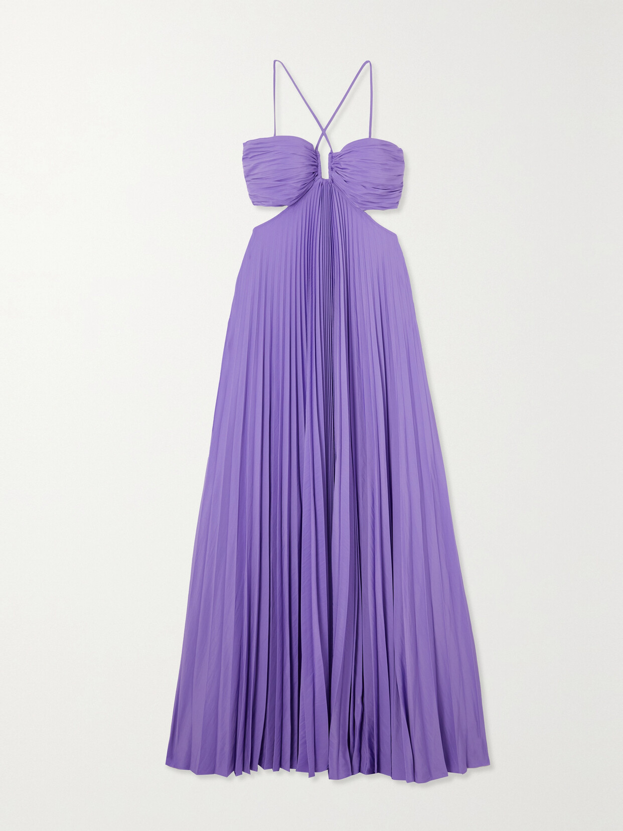 A.L.C. - Moira Cutout Plissé Duchesse-satin Maxi Dress - Purple