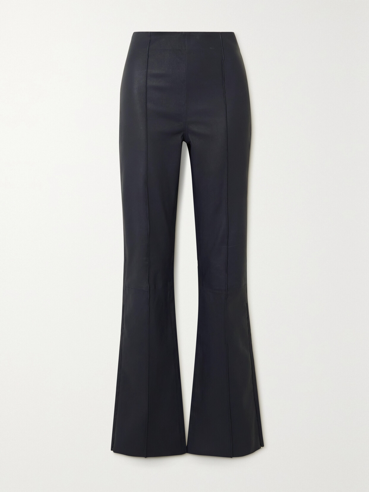 REMAIN Birger Christensen Floral Leather Flared Pants - Blue