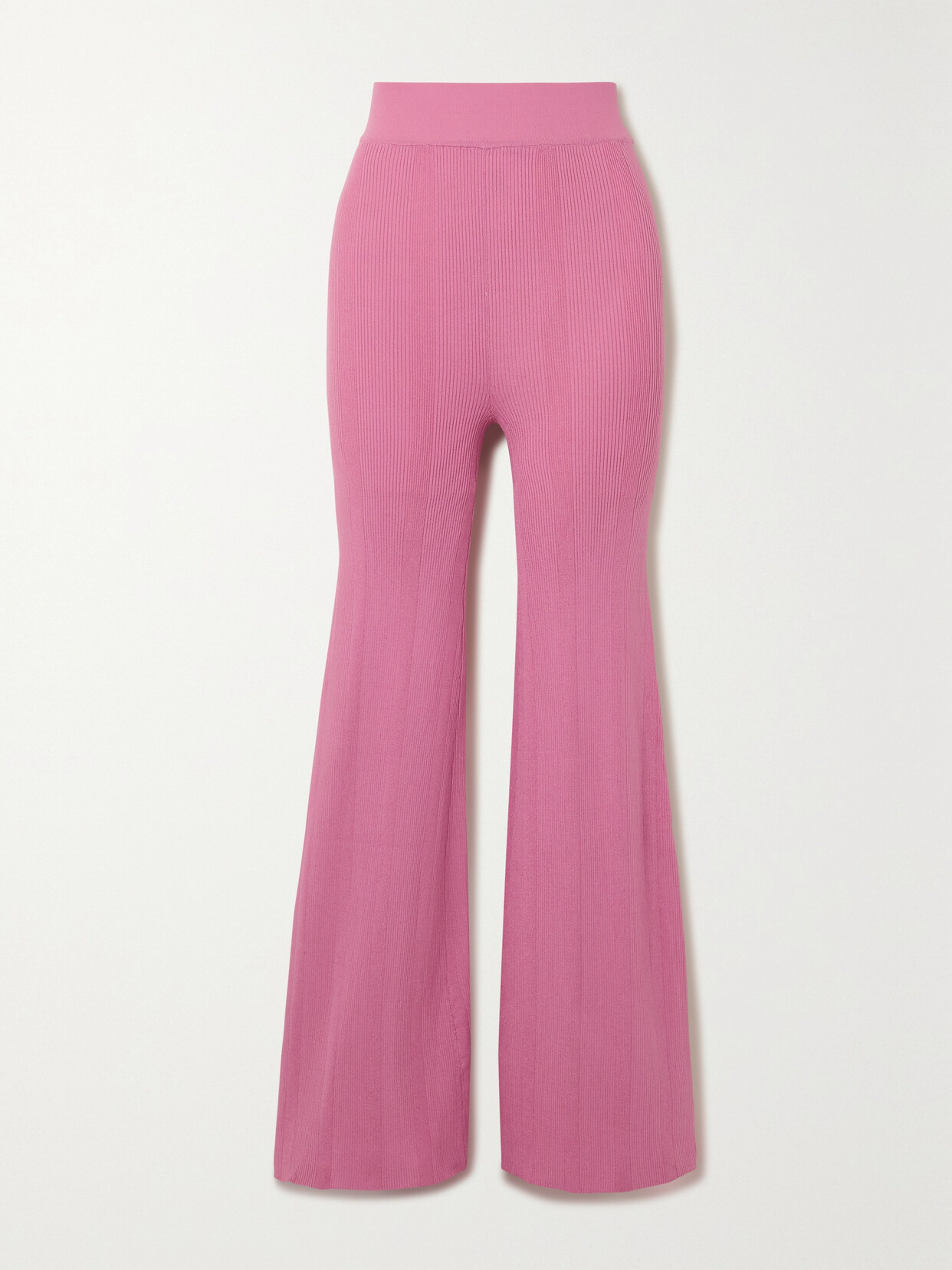 REMAIN Birger Christensen Soleima Ribbed-knit Straight-leg Pants - Pink