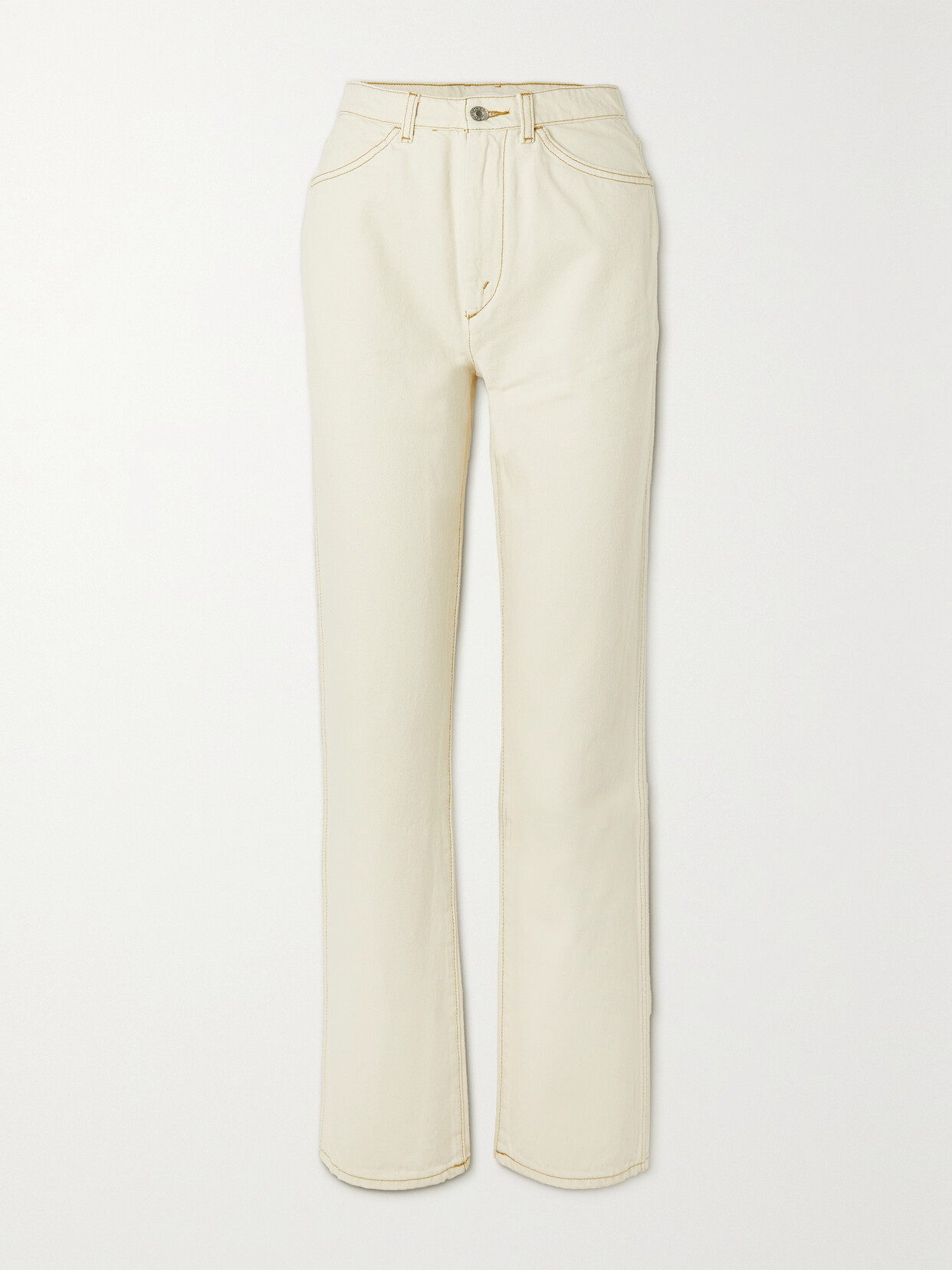 Re/done 70s Cigarette High-rise Straight-leg Jeans In Ecru