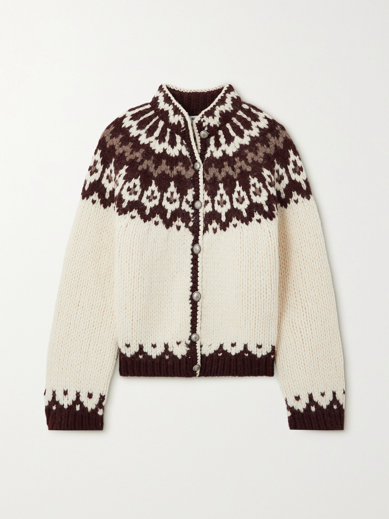 RE/DONE FAIR ISLE WOOL CARDIGAN