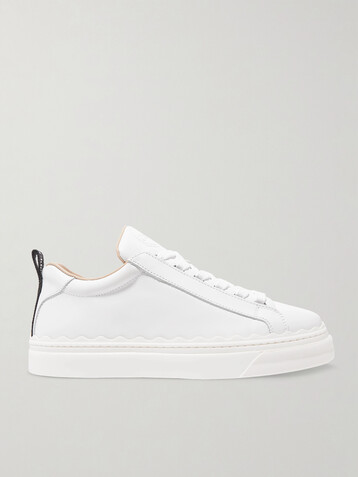 Chloé + NET SUSTAIN Lauren scalloped leather sneakers