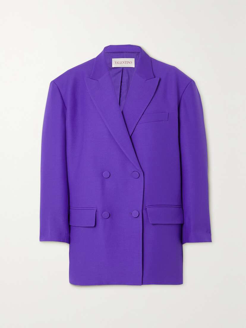 Valentino Garavani Oversized Double-breasted Wool And Silk-blend Crepe Blazer
