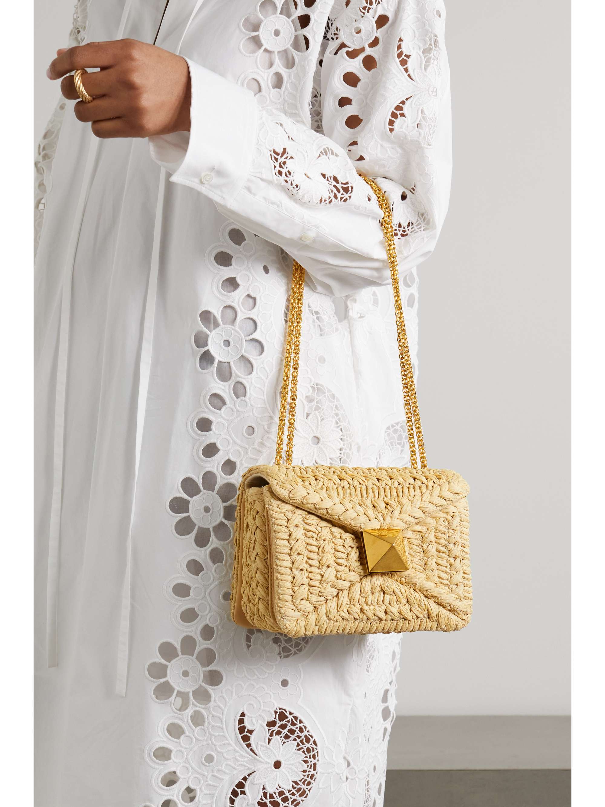 VALENTINO GARAVANI Valentino Garavani raffia shoulder bag