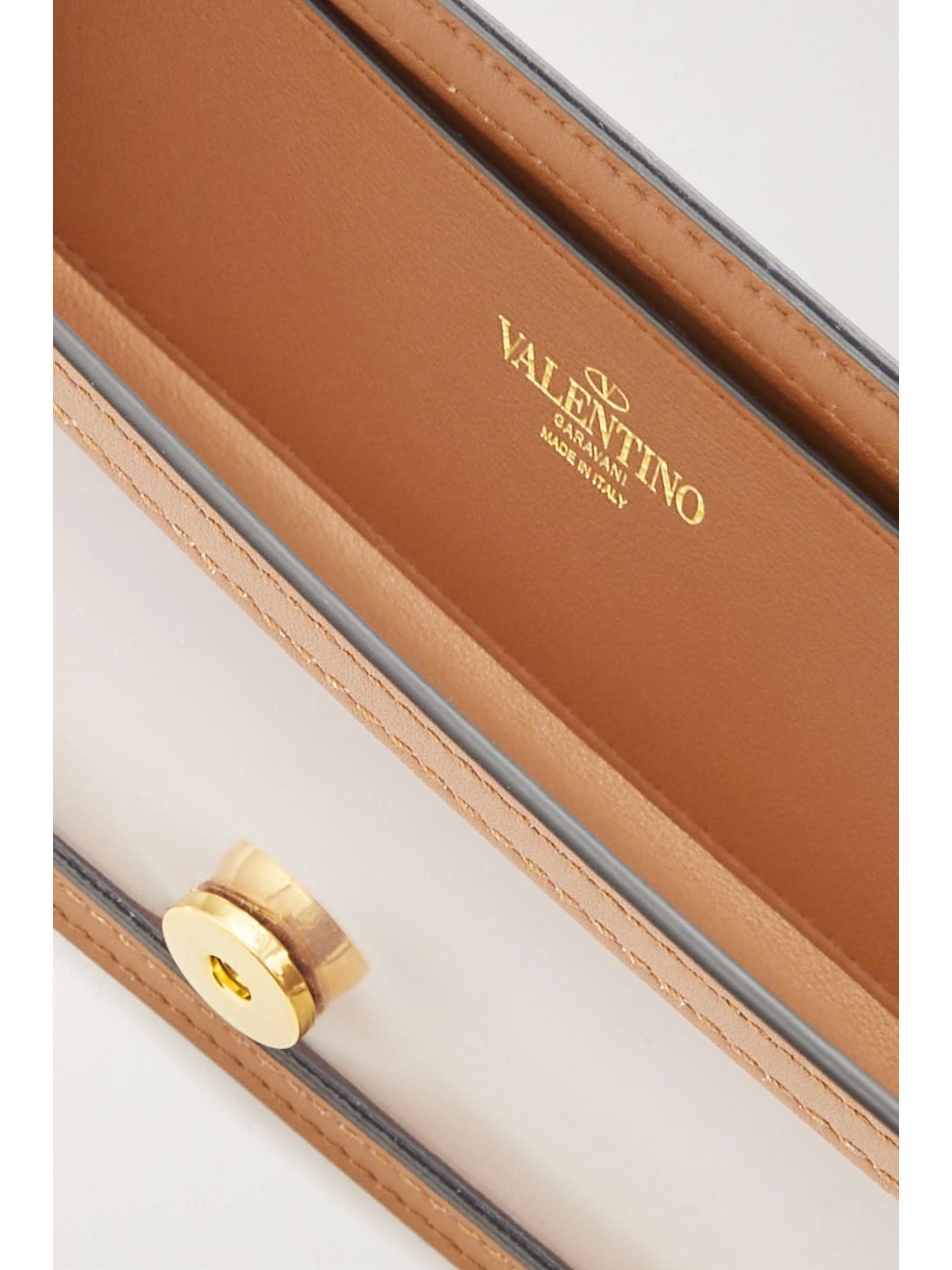 VALENTINO GARAVANI Valentino Garavani VLOGO leather-trimmed PVC shoulder bag
