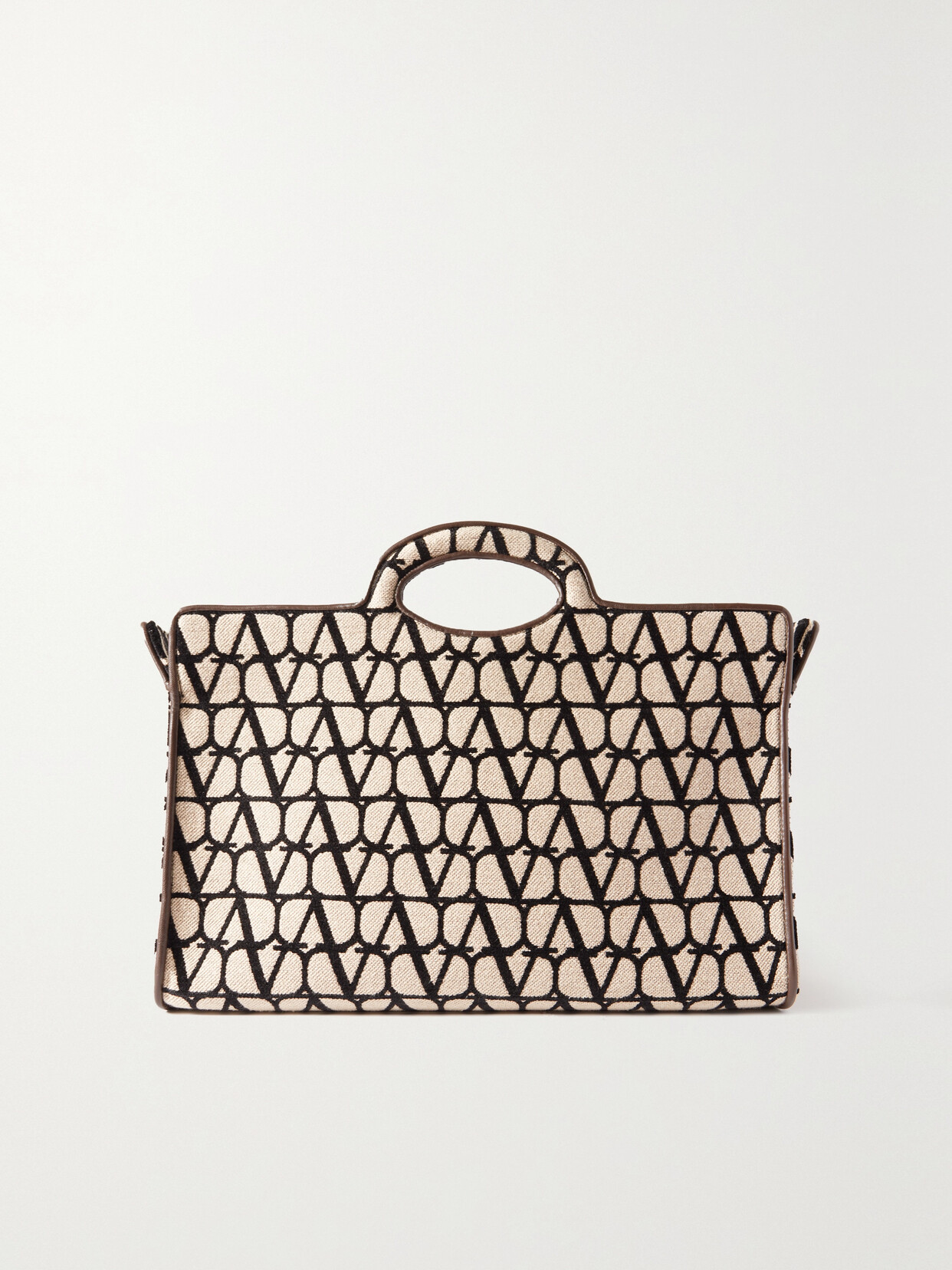 Valentino Garavani - Valentino Garavani La Troisième Toile Iconographe Flocked Canvas Tote - Brown