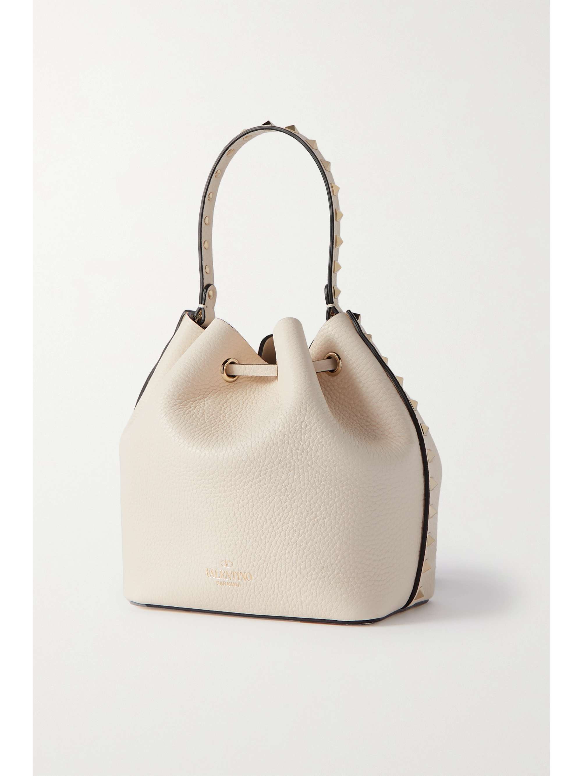 VALENTINO GARAVANI Valentino Garavani Rockstud textured-leather bucket bag