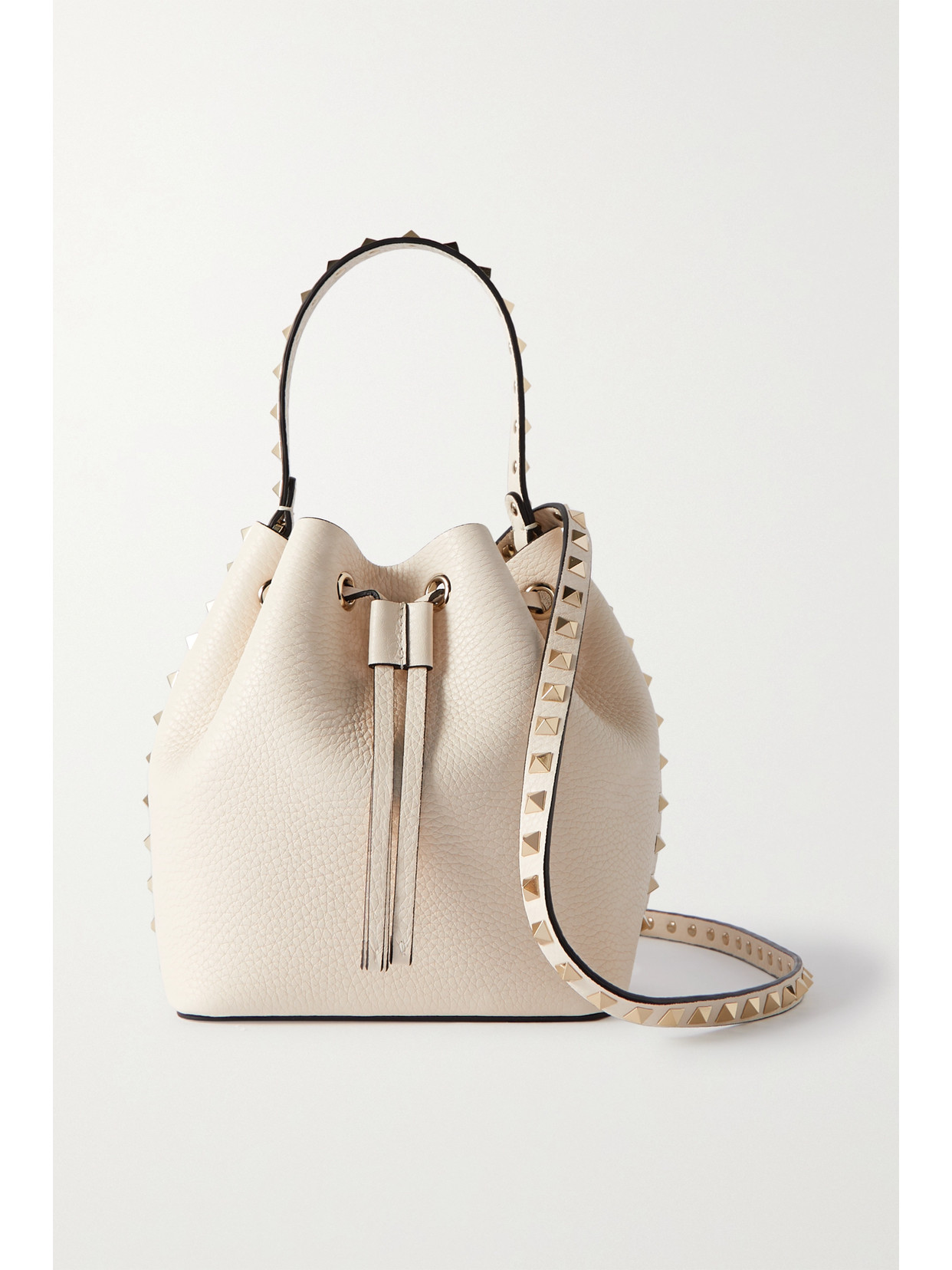 Valentino Garavani Rockstud Textured-leather Bucket Bag