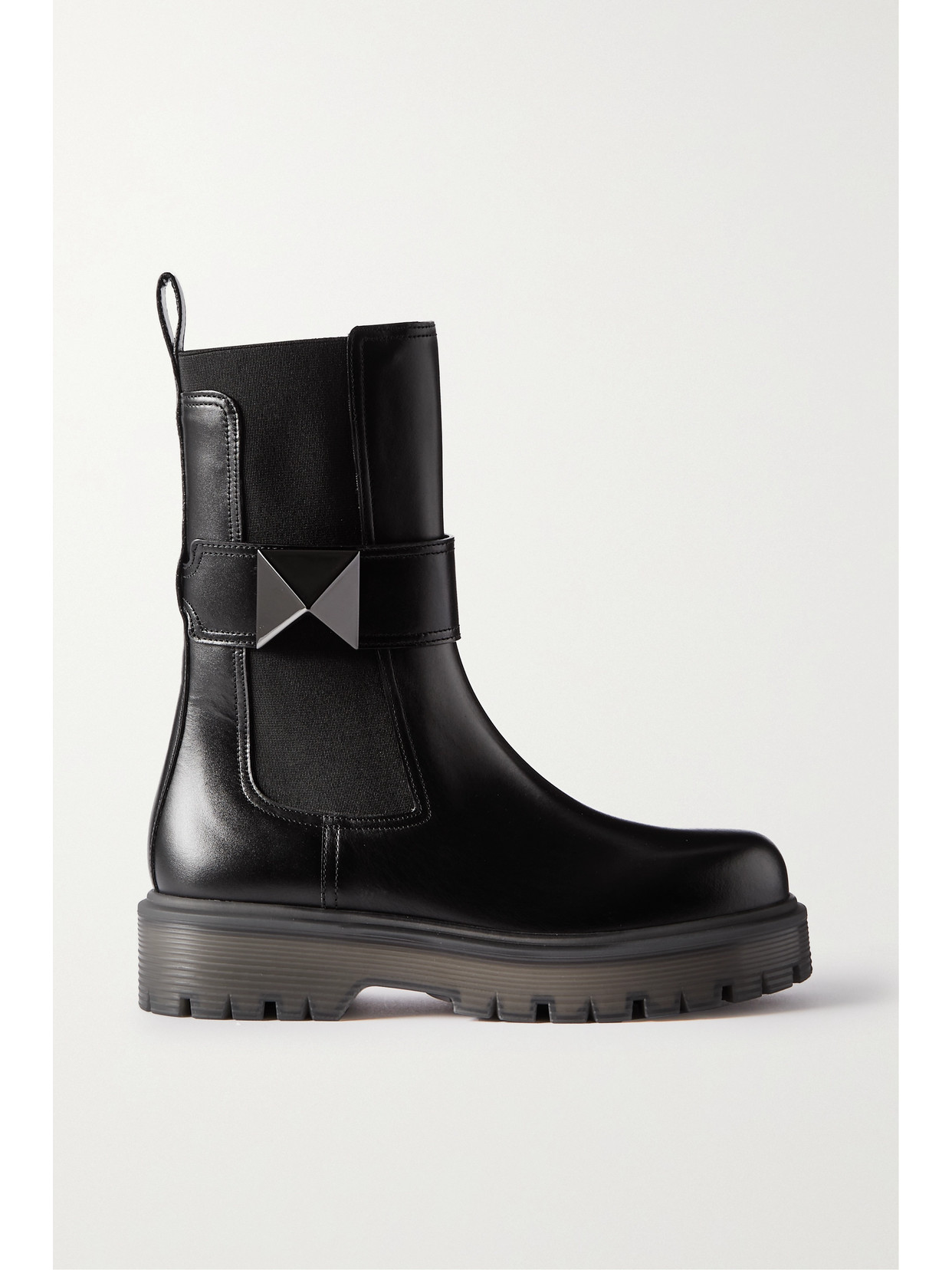 Valentino Garavani One Stud Beatle Round Toe Boots In Black