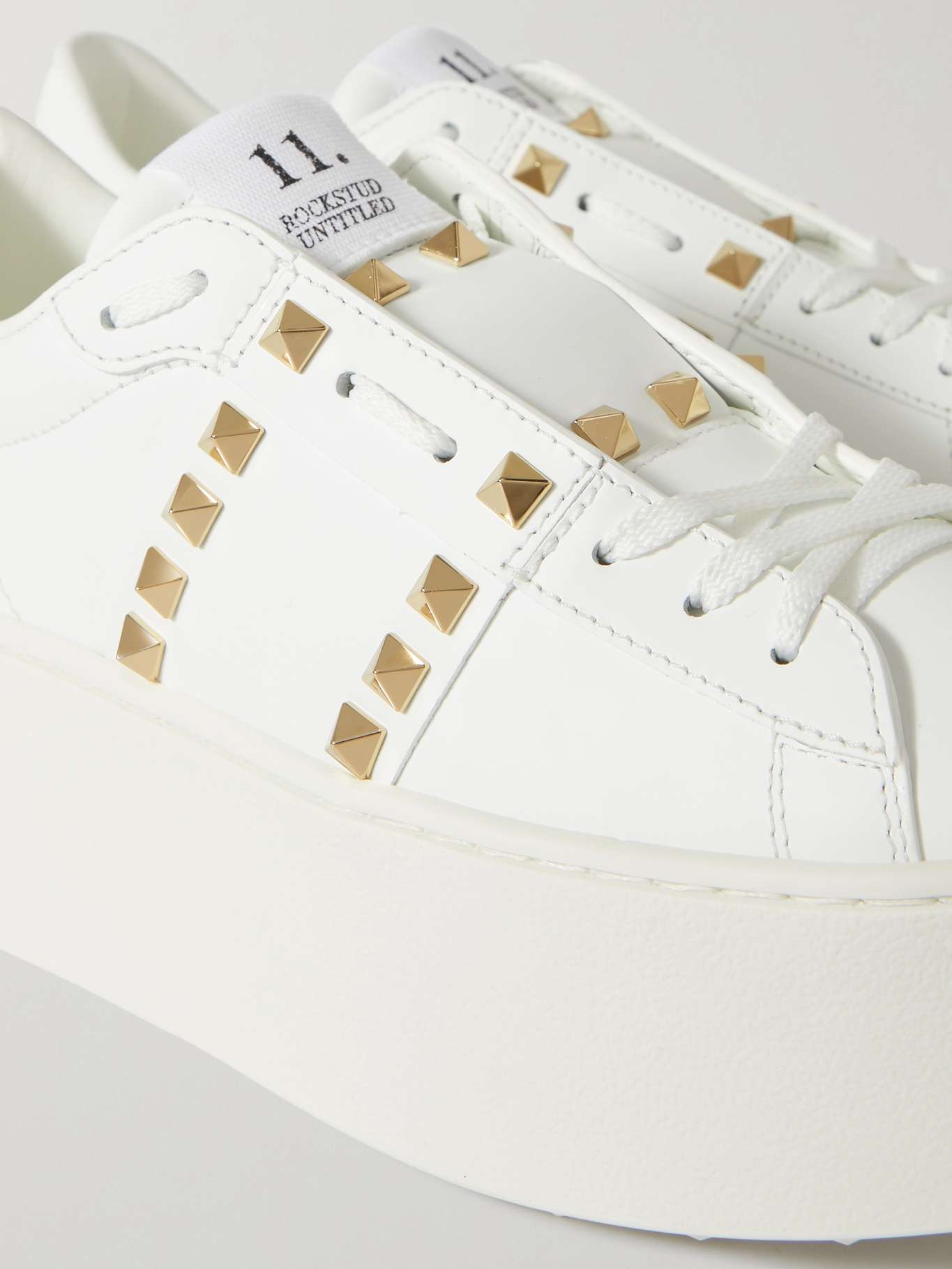 Valentino Garavani White Calf Leather Bos Taurus Platform Sneakers