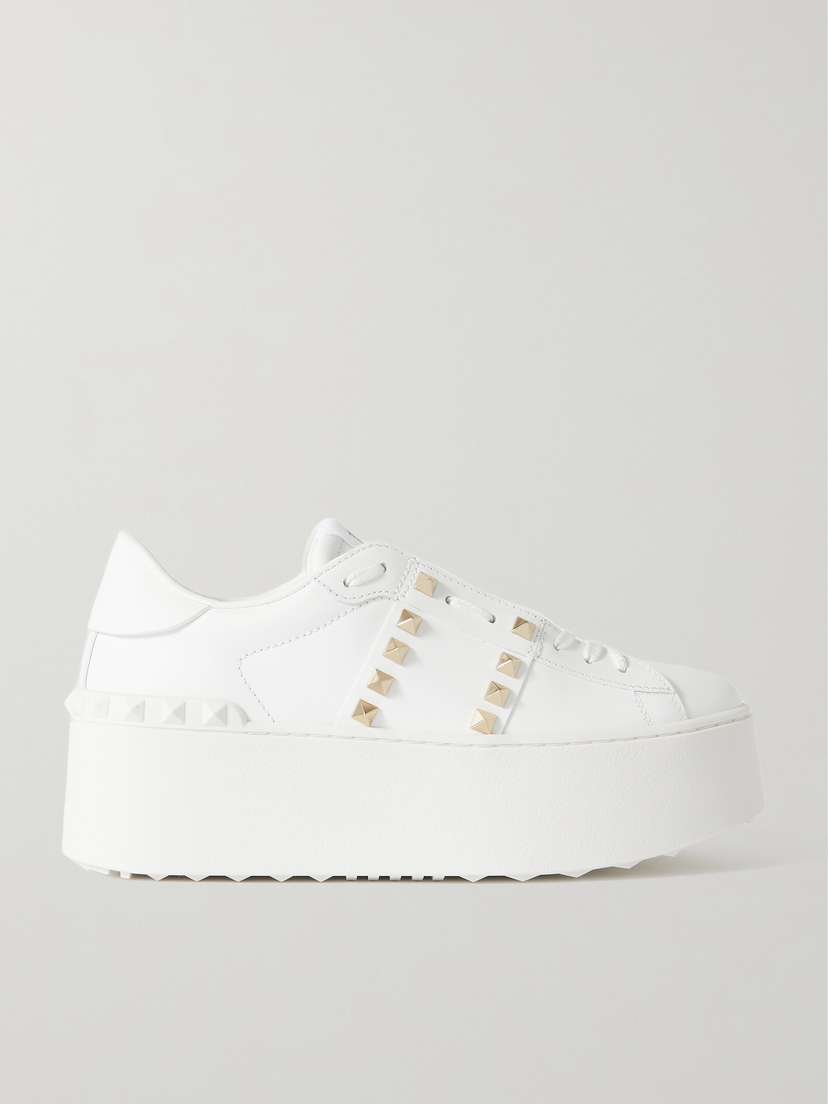Valentino Garavani Rockstud Untitled Leather Platform Sneakers