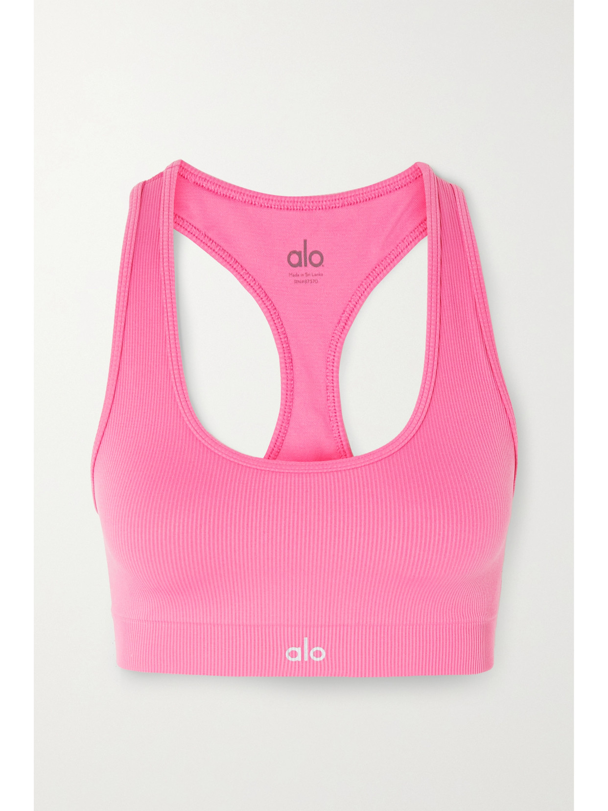 Alo Yoga - Seamless Ribbed Stretch Sports Bra - Pink