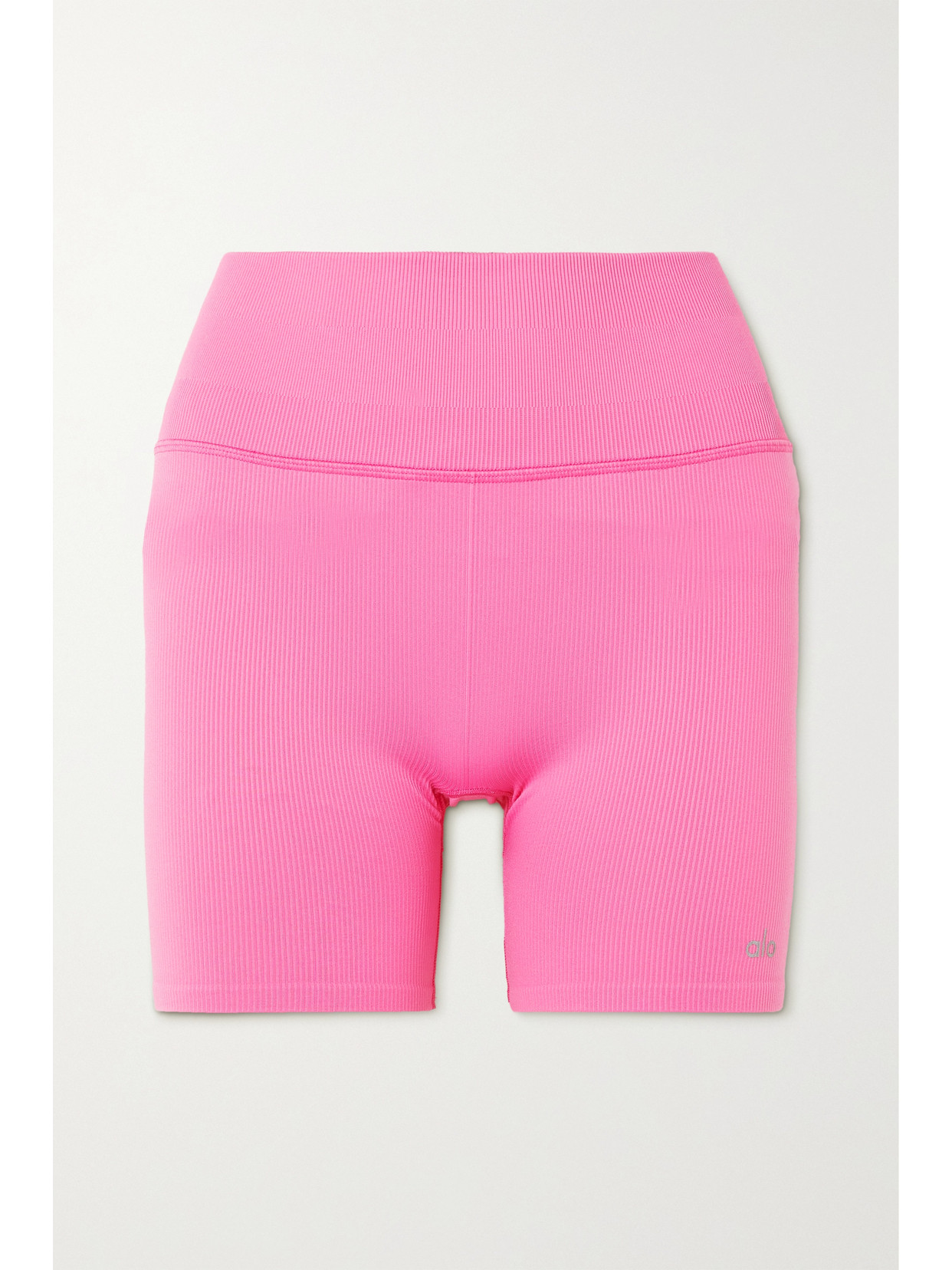 Alo Yoga Seamless Ribbed Favorite Stretch Shorts - Pink