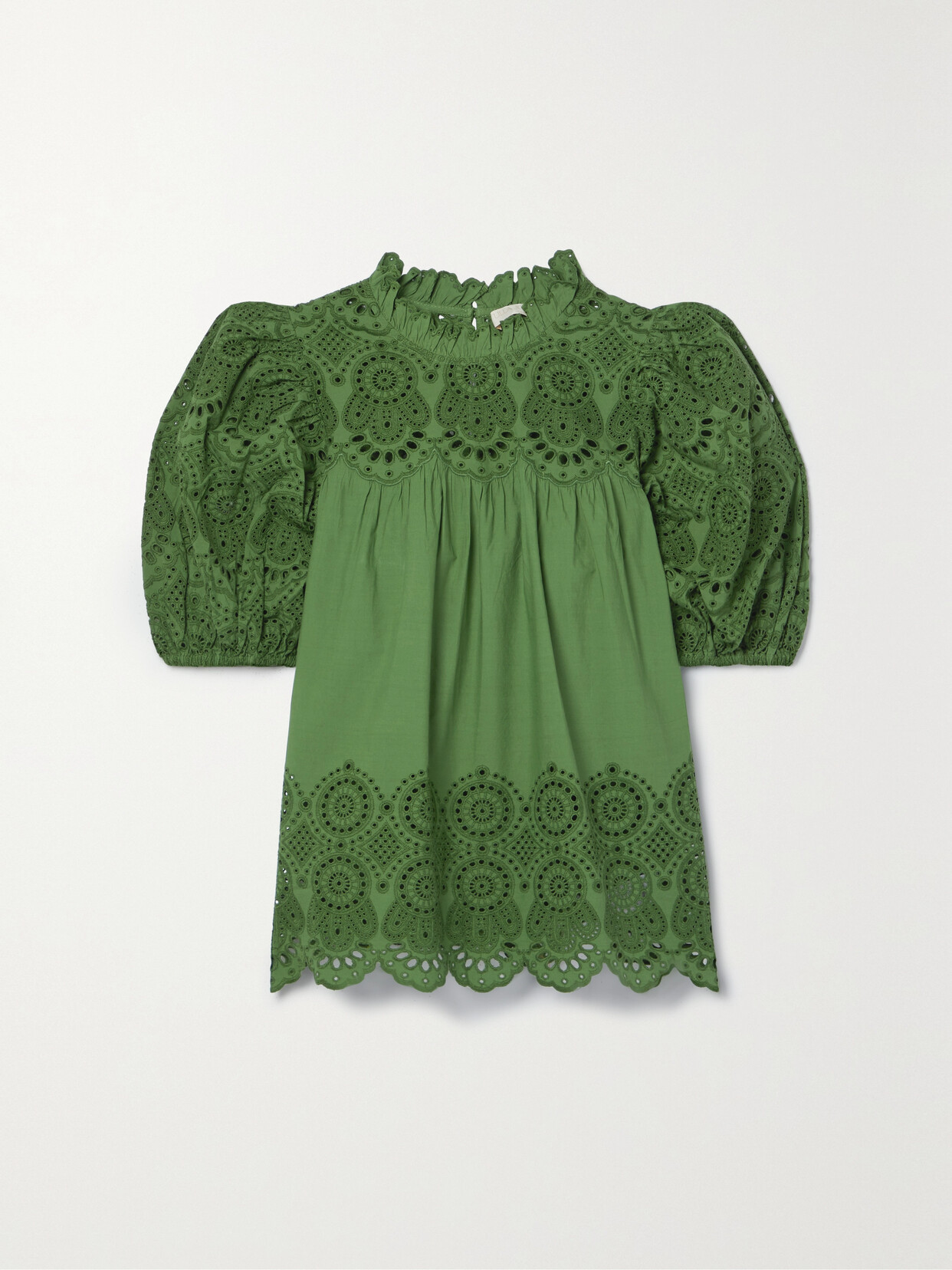 Ulla Johnson - Mischa Broderie Anglaise Cotton Top - Green