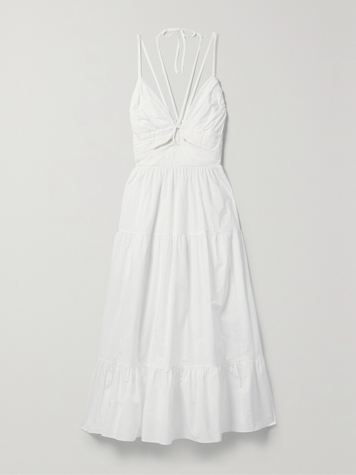Ulla Johnson - Phoebe Tiered Cutout Cotton-poplin Midi Dress - White