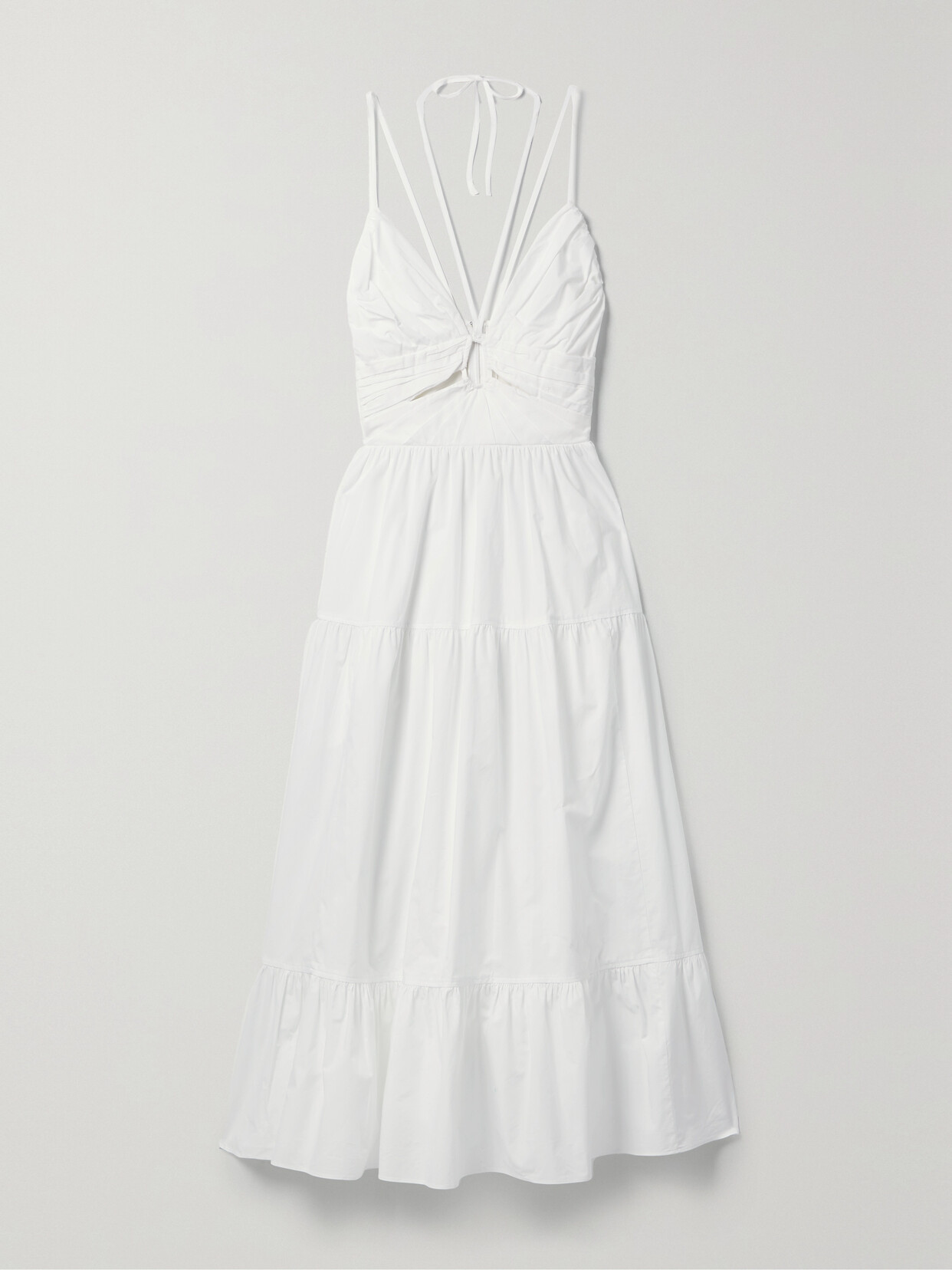 Ulla Johnson - Phoebe Tiered Cutout Cotton-poplin Midi Dress - White