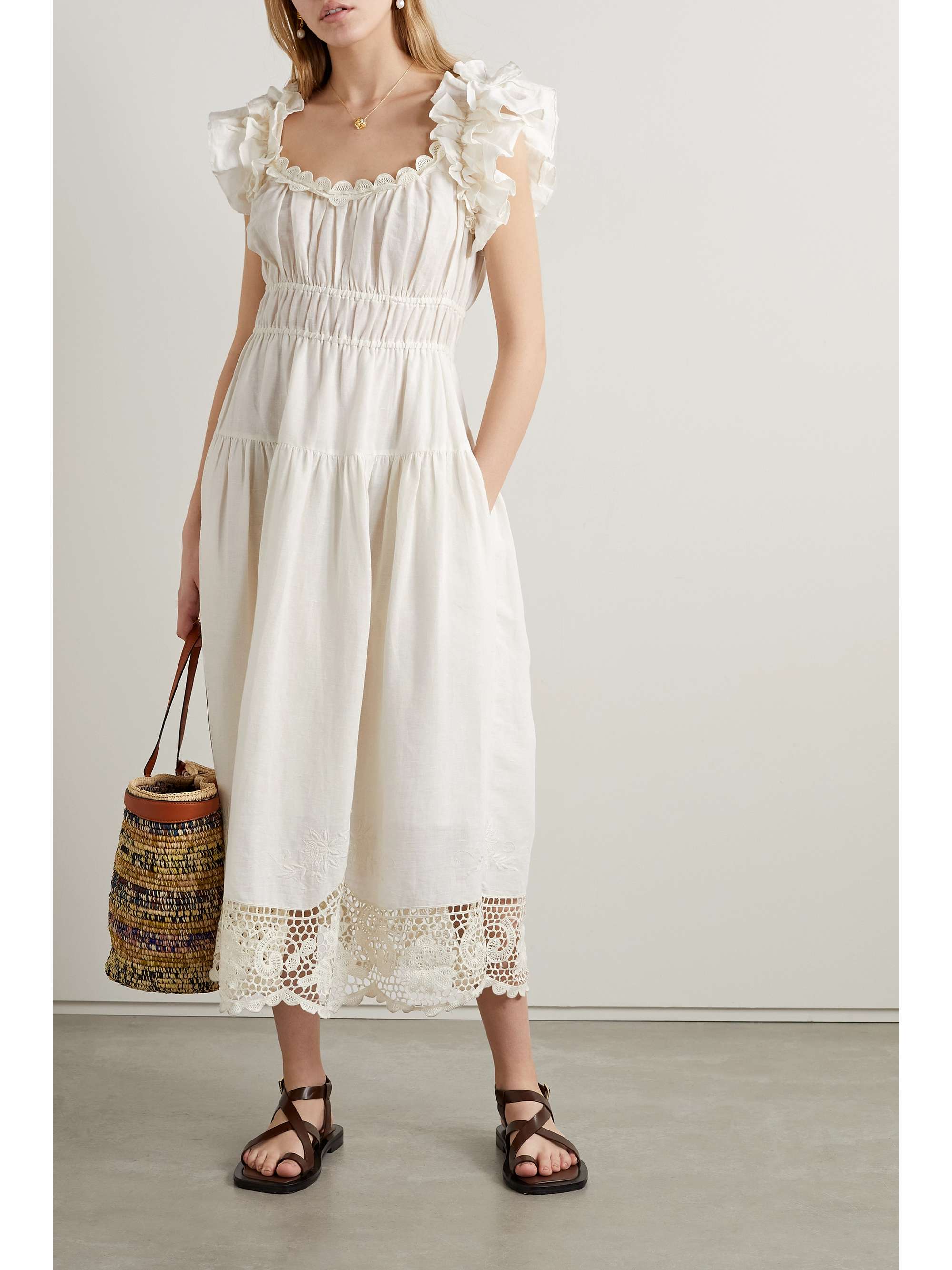 Linen lace dress hotsell