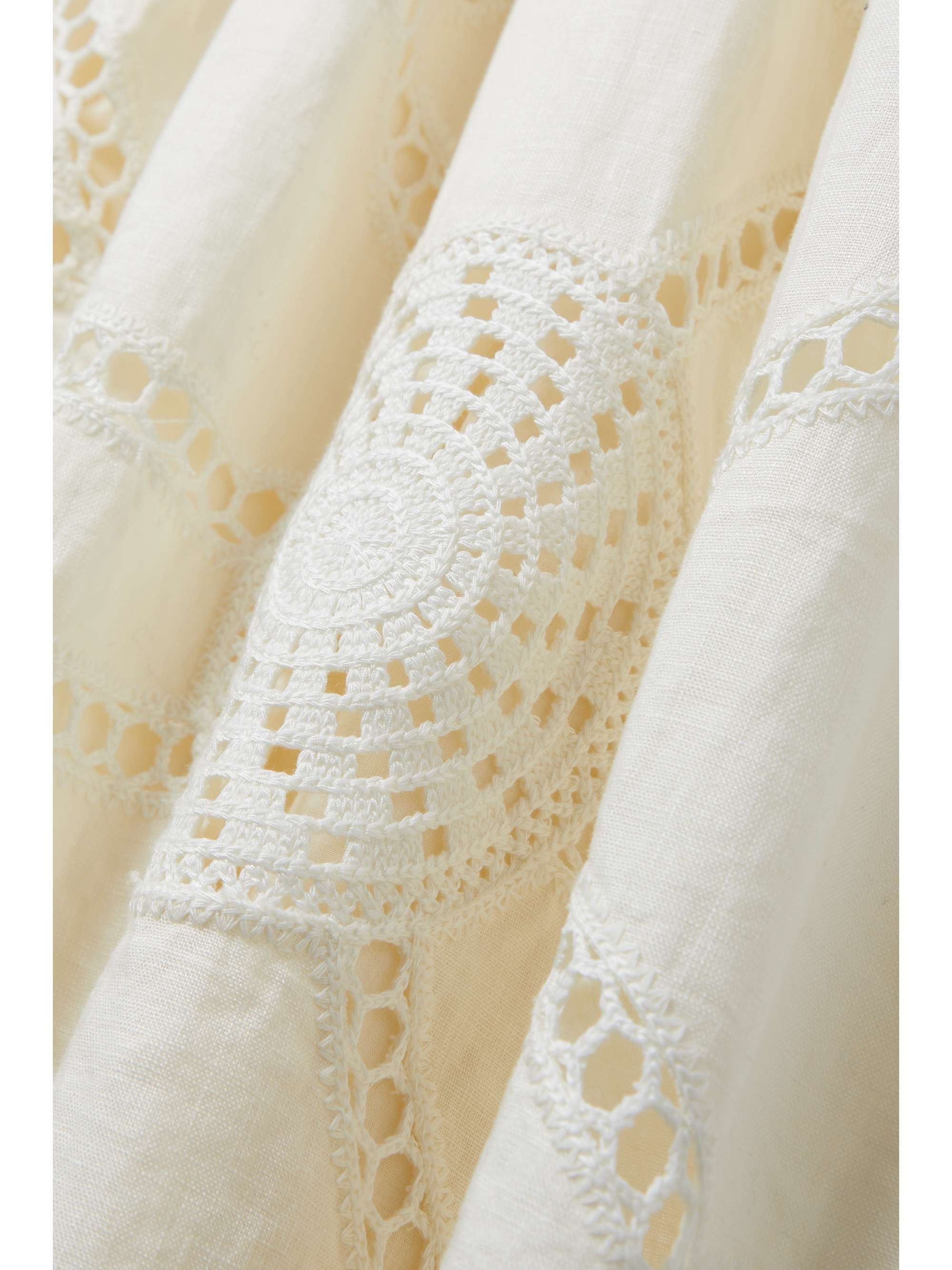 ULLA JOHNSON Estrella gathered linen and crocheted cotton maxi dress