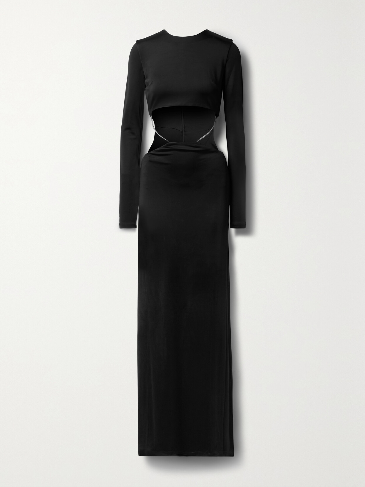 Et Ochs Luisa Cutout Crystal-embellished Glossed-jersey Gown - Black