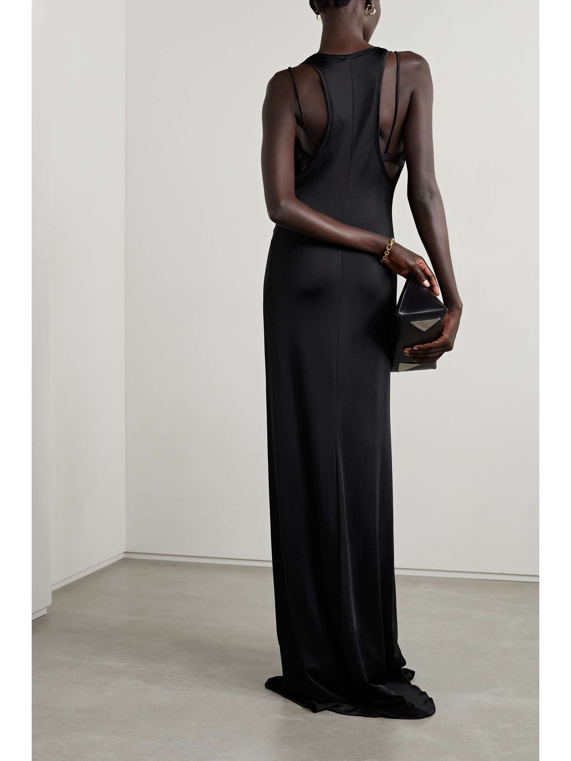 ET OCHS Marcela layered cutout stretch-satin jersey gown