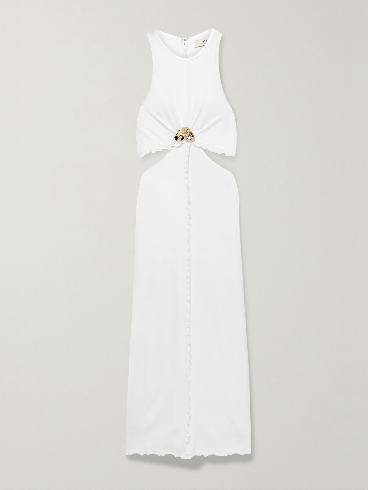 Et Ochs Laela Embellished Cutout Stretch-satin Jersey Midi Dress - White