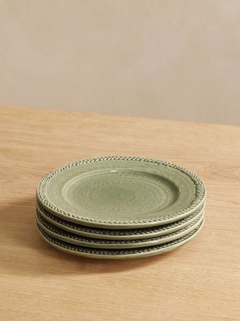 Soho Home Hillcrest Set Of Four 21cm Glazed Stoneware Side Plates