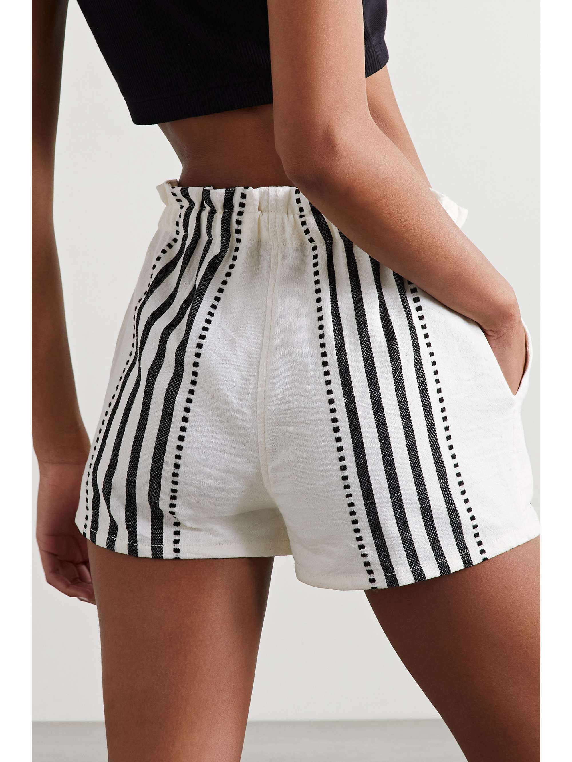 LEMLEM Eshe striped cotton-blend shorts