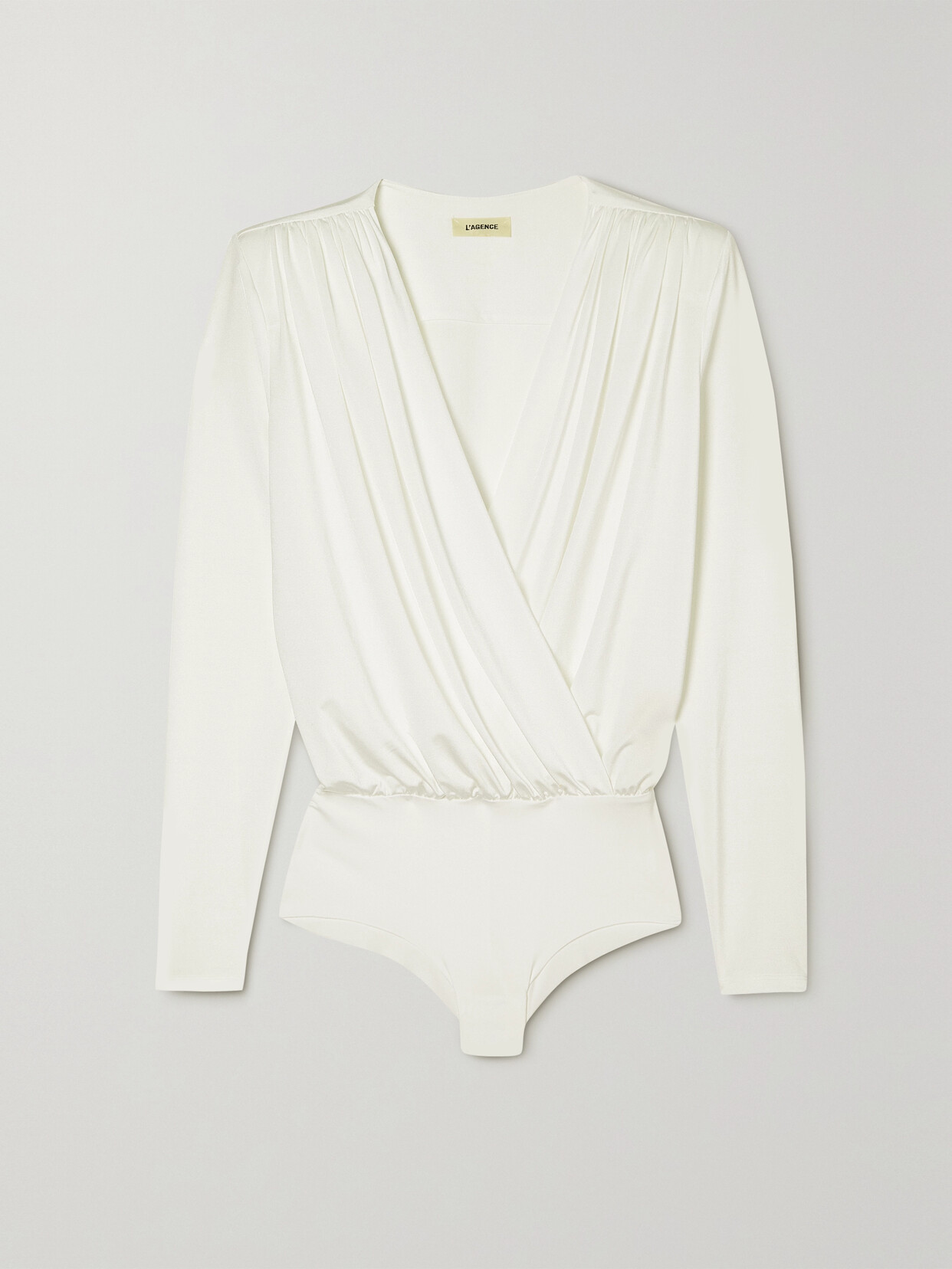 L'Agence - Kallie Wrap-effect Stretch-jersey Bodysuit - White