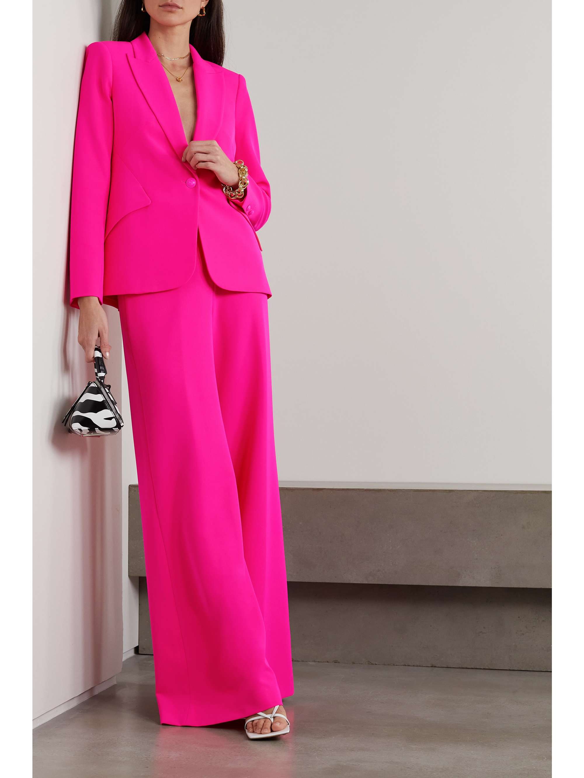 Pink on sale crepe blazer
