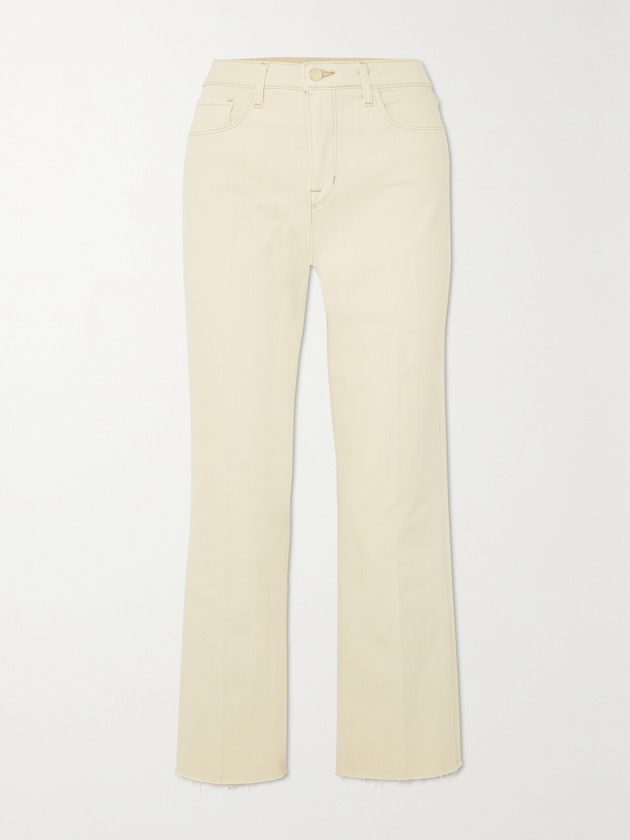 L'Agence - Wanda Cropped High-rise Wide-leg Jeans - Ecru