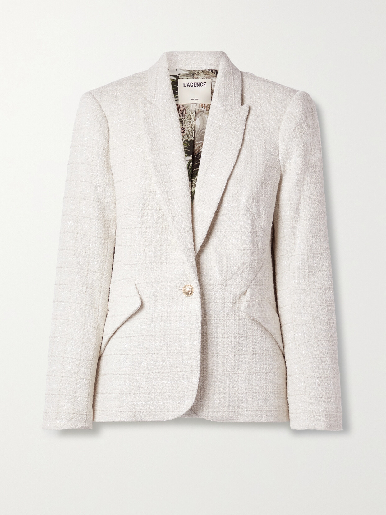 L'Agence - Chamberlain Bouclé Blazer - Cream