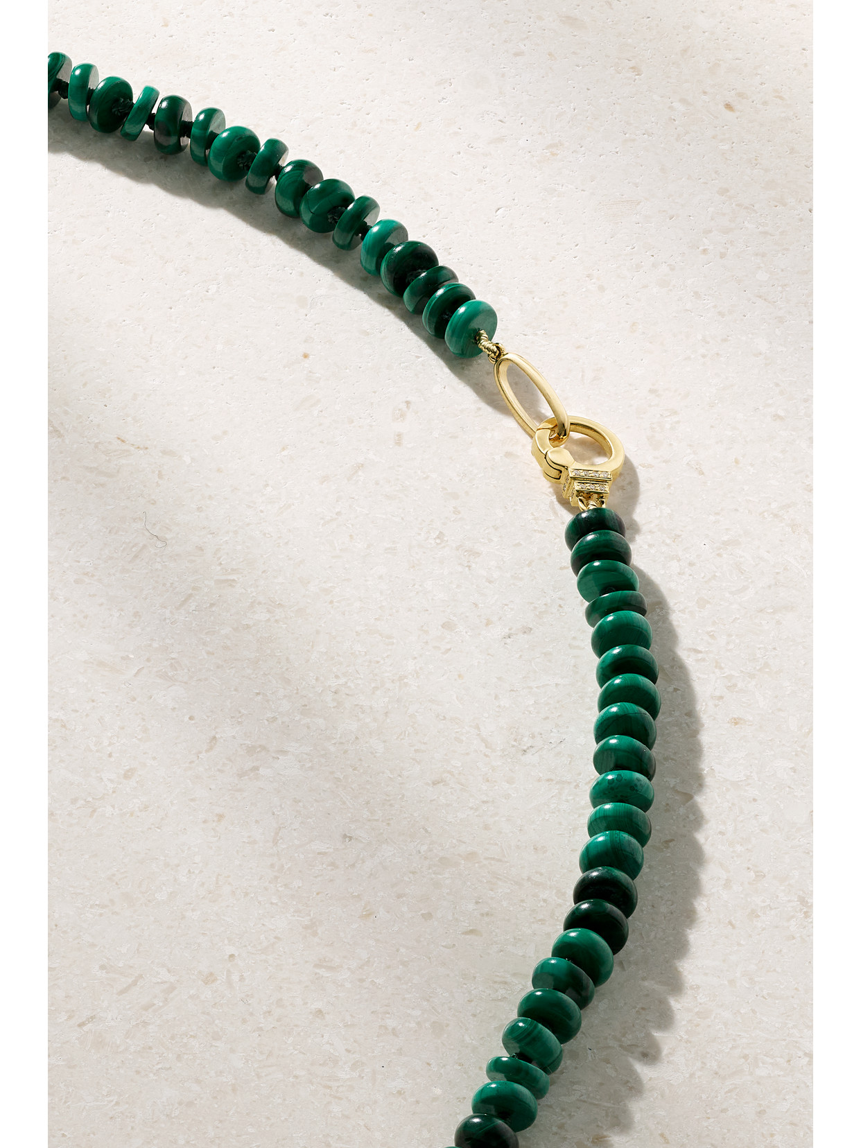 Sorellina 18-karat Gold Malachite Diamond Necklace In Gold