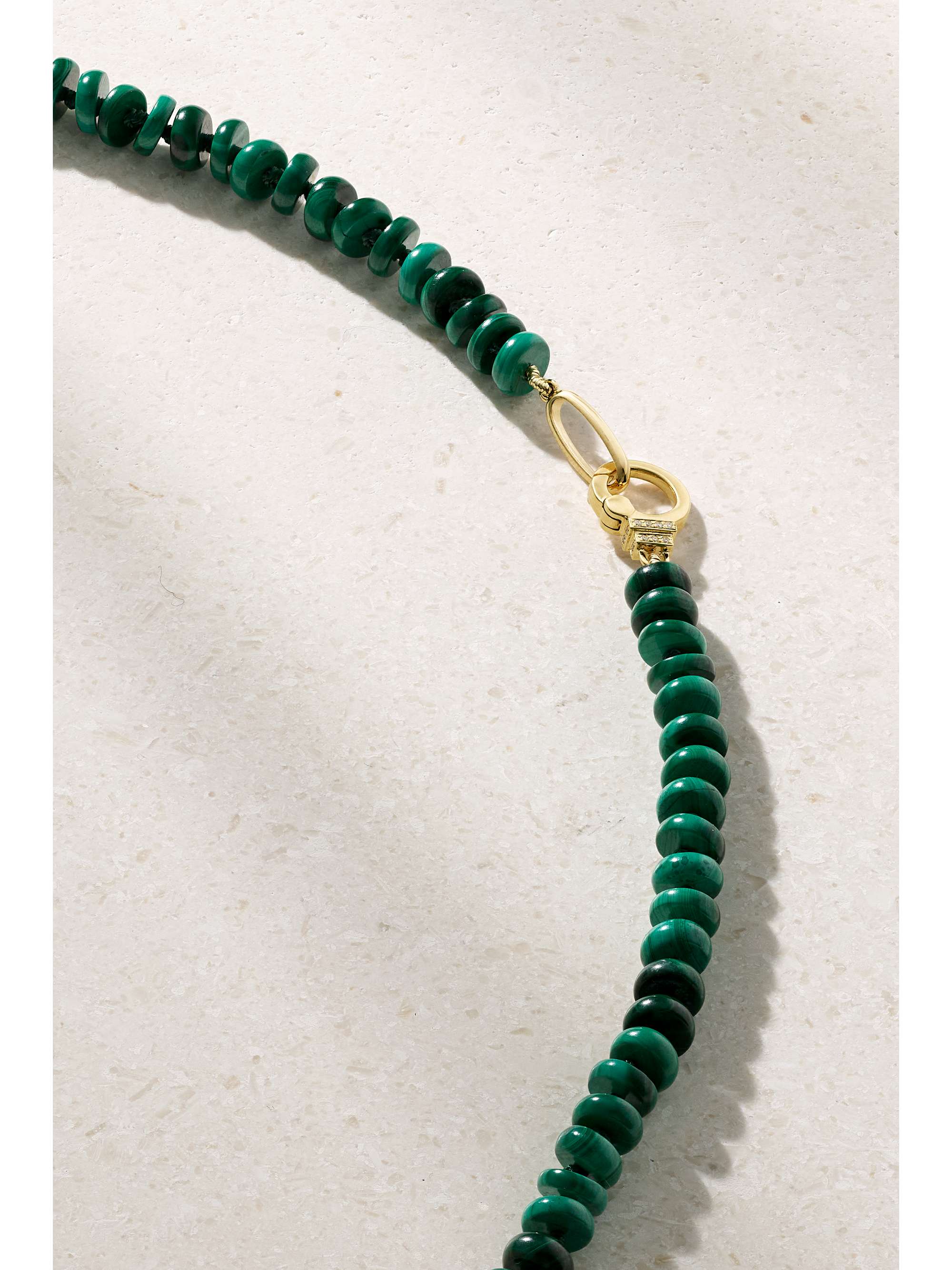 SORELLINA 18-karat gold malachite diamond necklace
