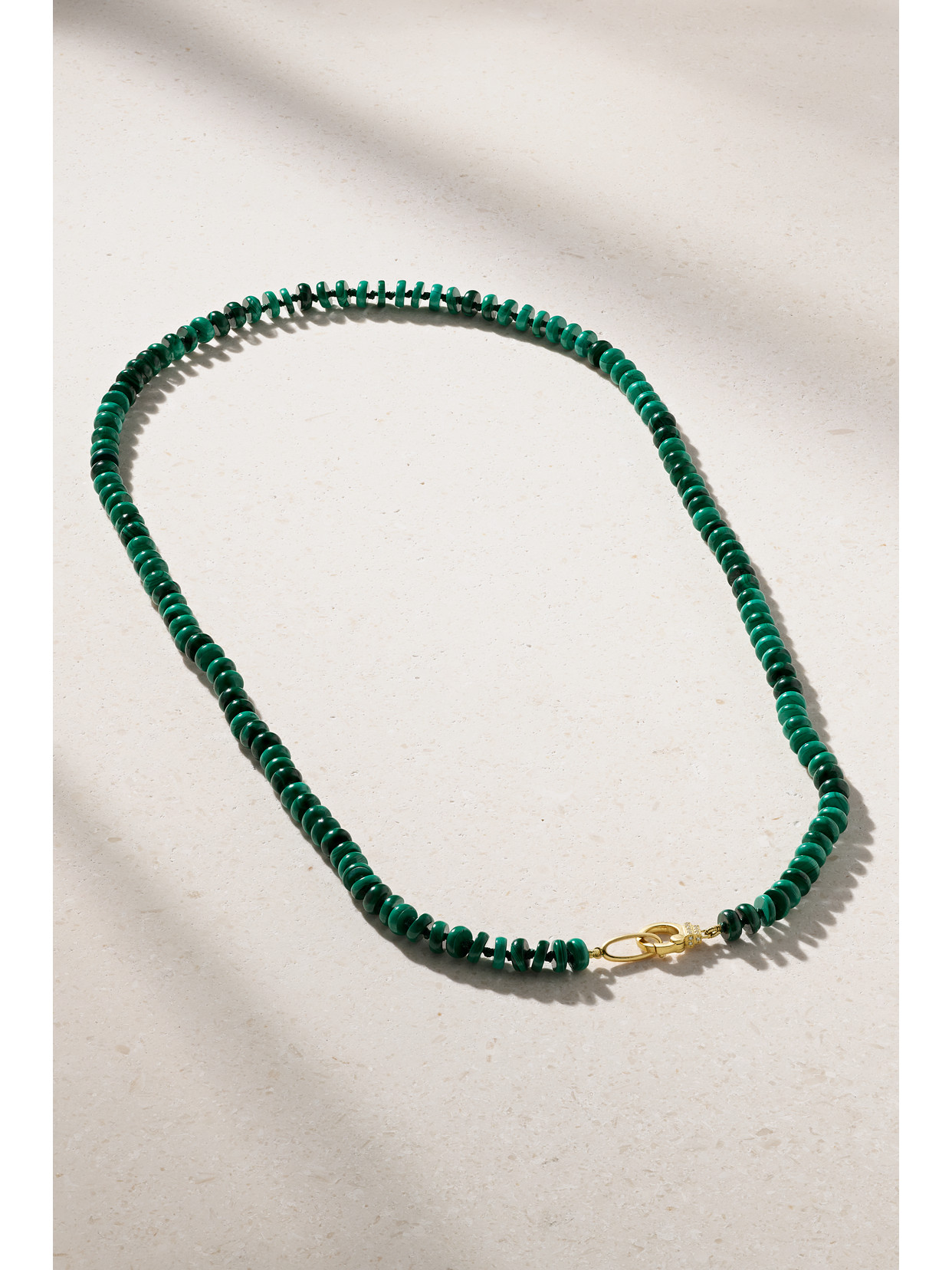 Sorellina 18-karat Gold Malachite Diamond Necklace