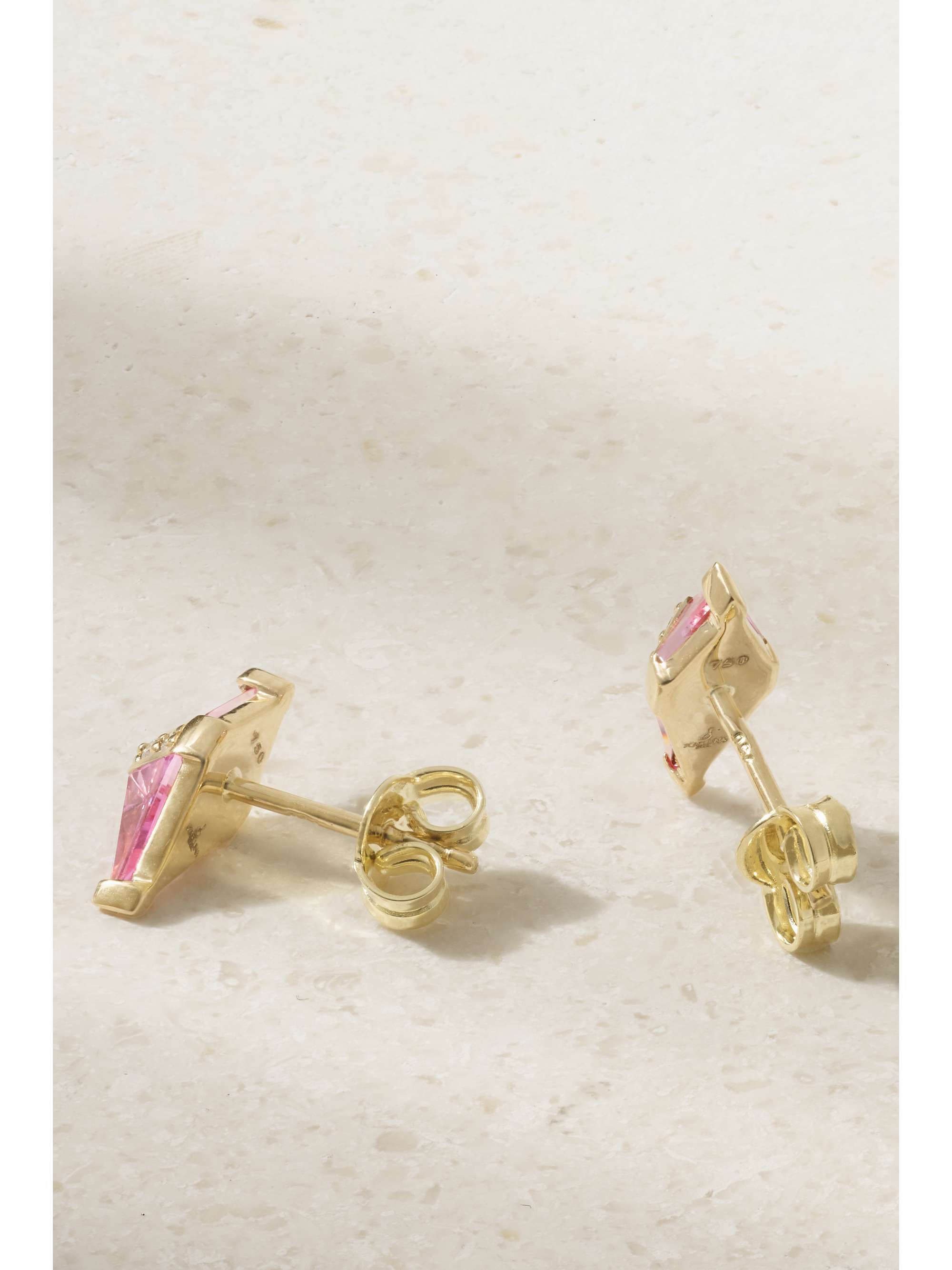 SORELLINA Pietra 18-karat gold, topaz and diamond earrings