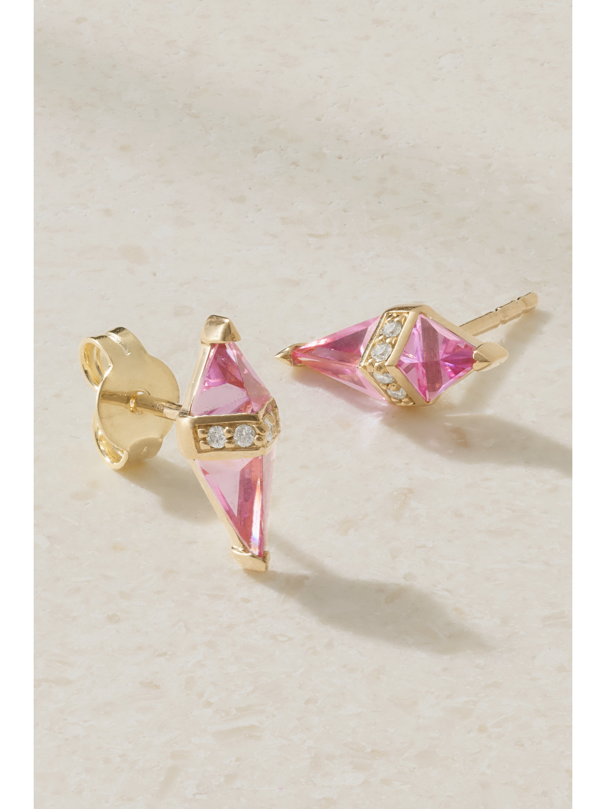 Shop Sorellina Pietra 18-karat Gold, Topaz And Diamond Earrings