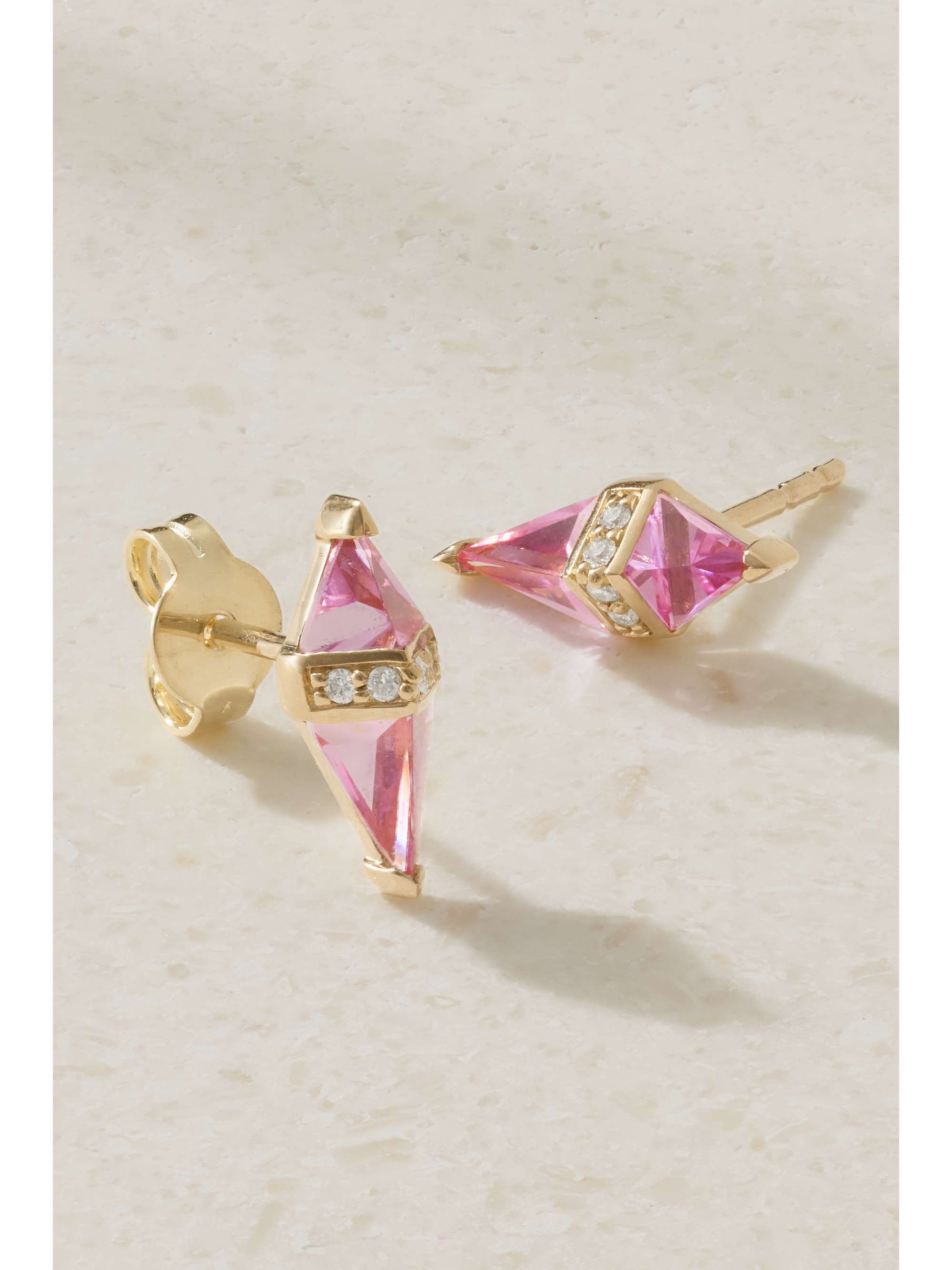SORELLINA Pietra 18-karat gold, topaz and diamond earrings