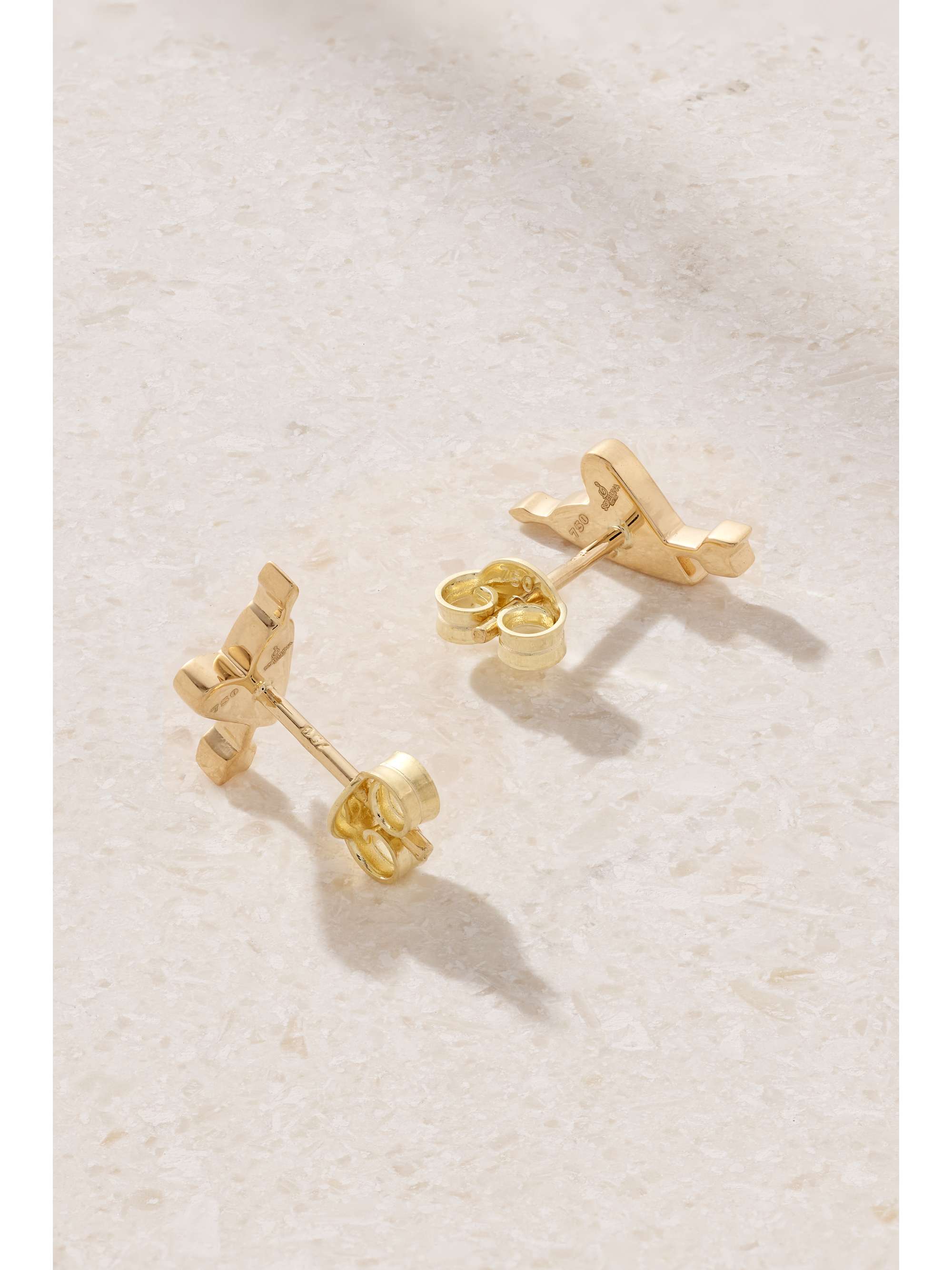 SORELLINA Heart 18-karat gold diamond earrings