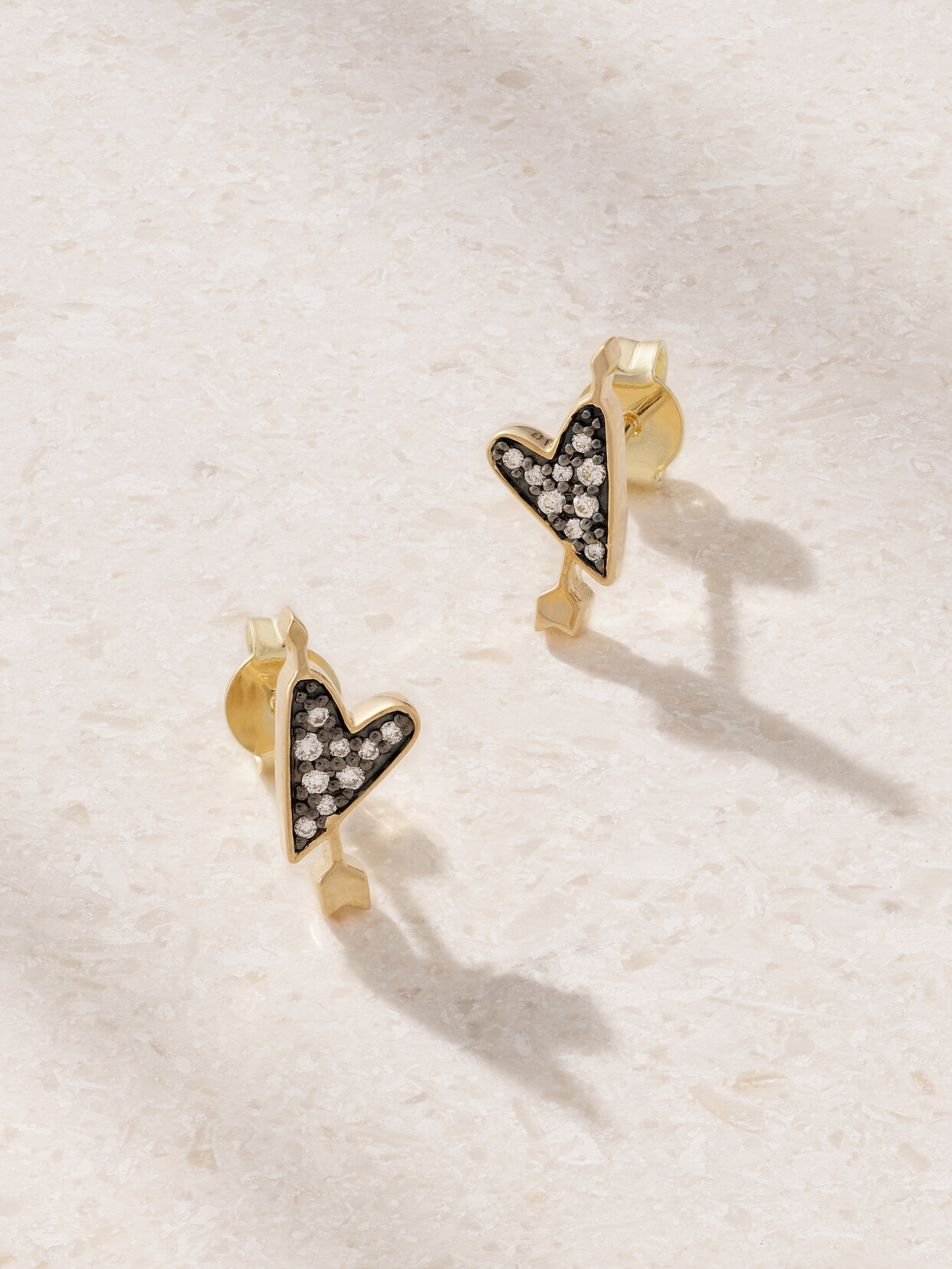 Sorellina Heart 18-karat Gold Diamond Earrings