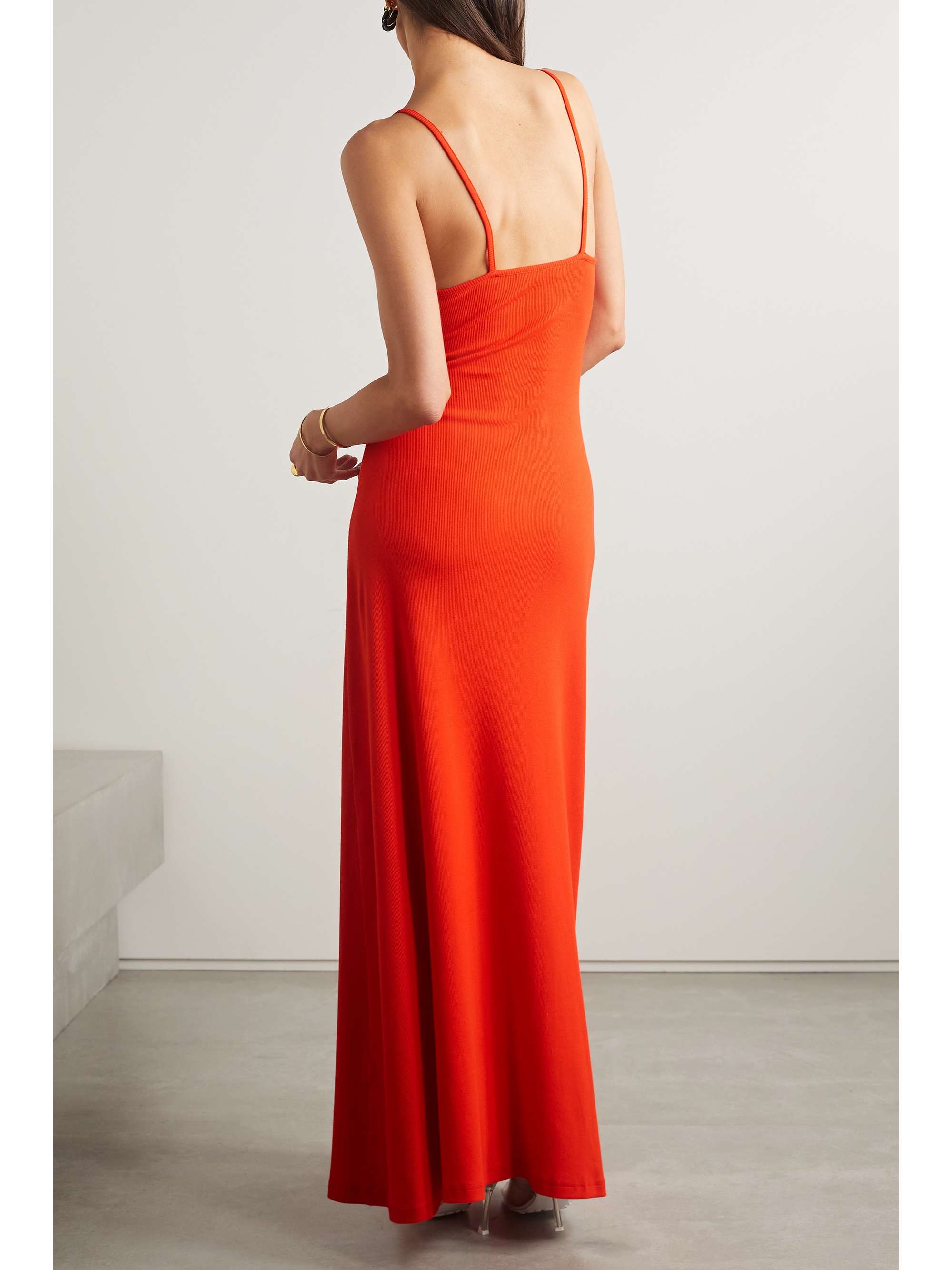 ANNA QUAN Natalia cutout ribbed cotton-blend maxi dress