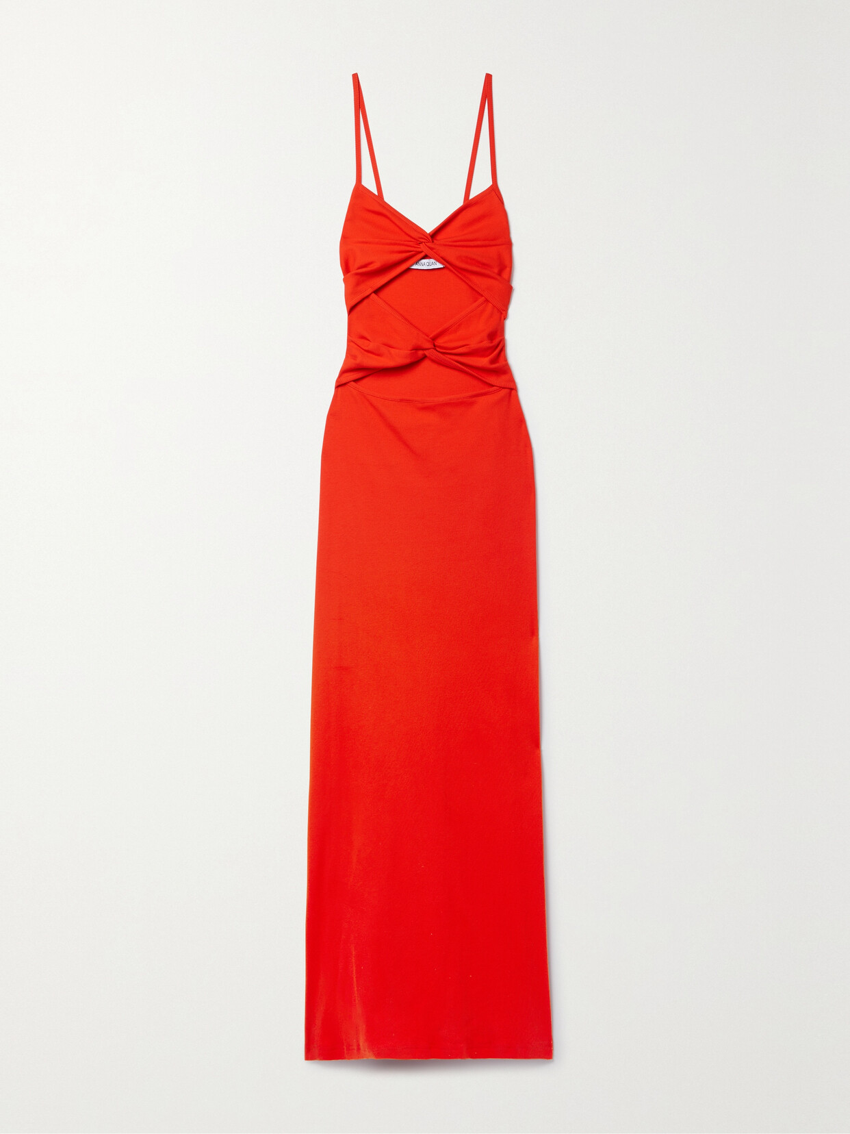 ANNA QUAN - Natalia Cutout Ribbed Cotton-blend Maxi Dress - Red