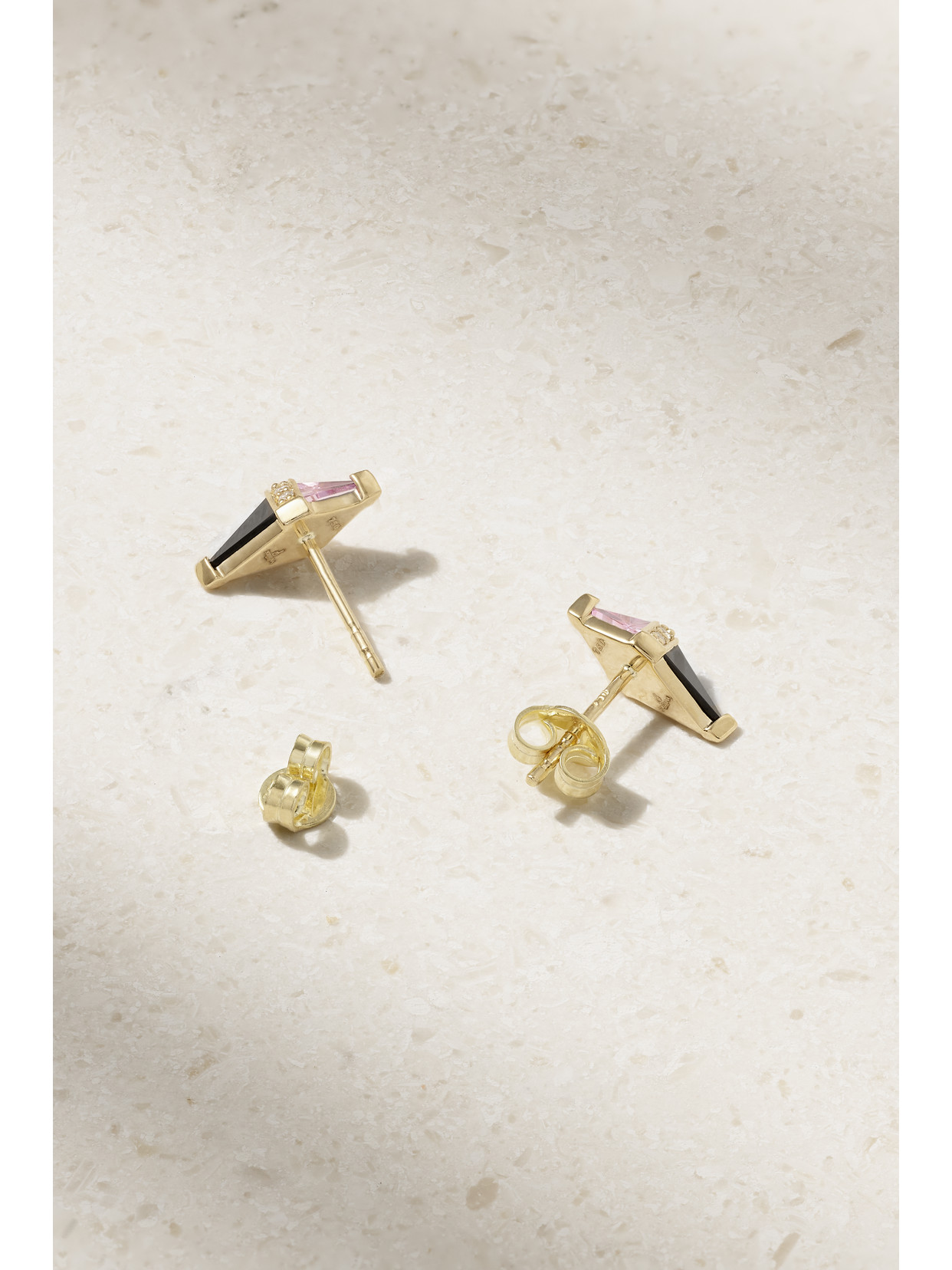 Sorellina Pietra 18-karat Gold Multi-stone Earrings In Black
