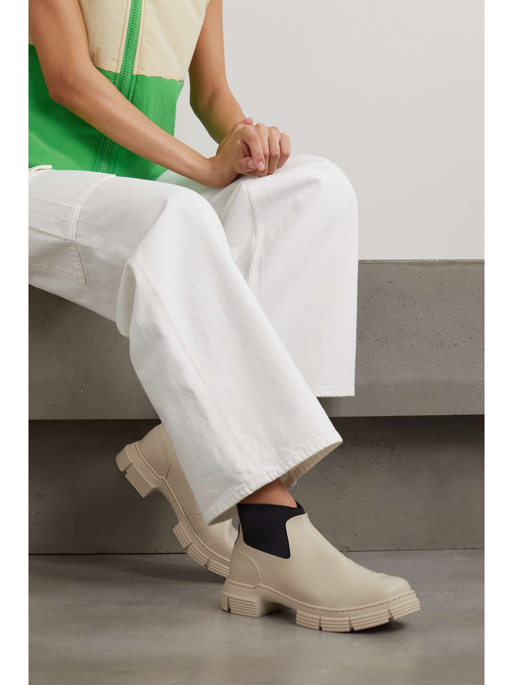 GANNI Recycledrubber ankle boots NETAPORTER