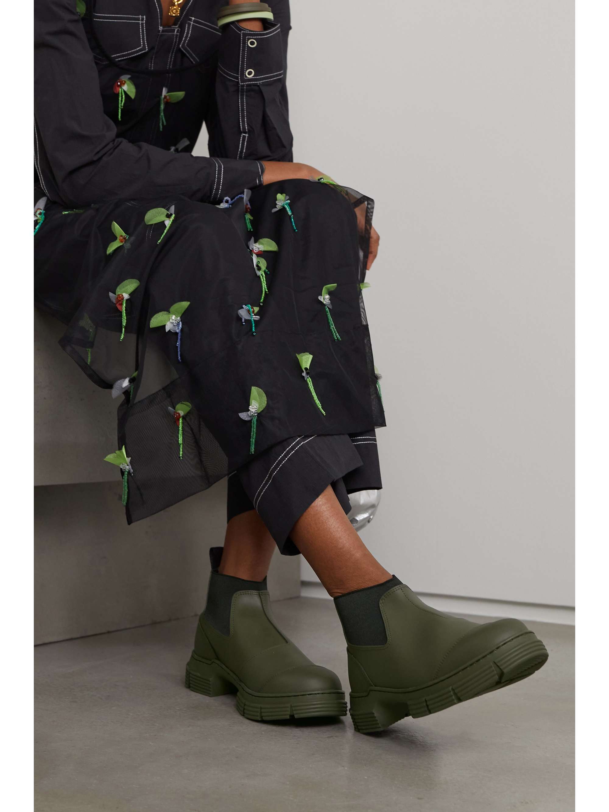 GUCCI Stanley embellished rubber rain boots