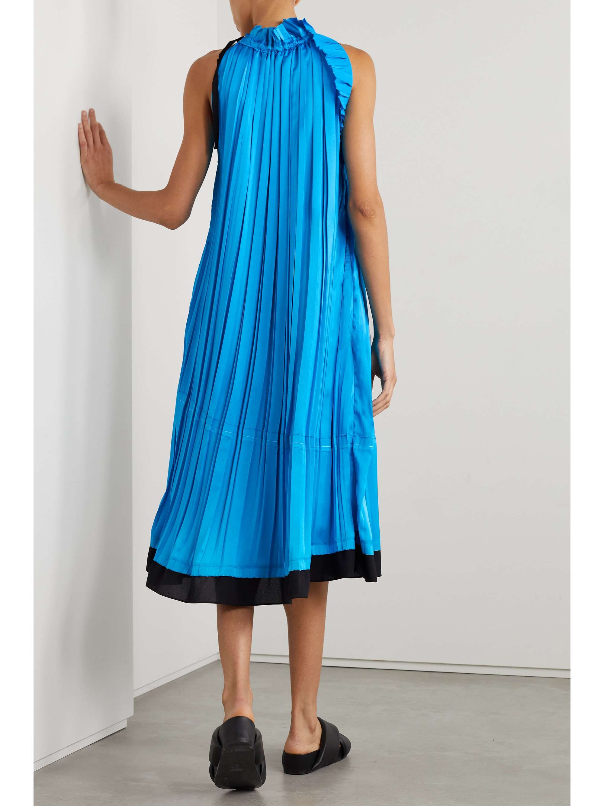 3.1 PHILLIP LIM Pleated layered ruffled satin and crepe de chine midi ...