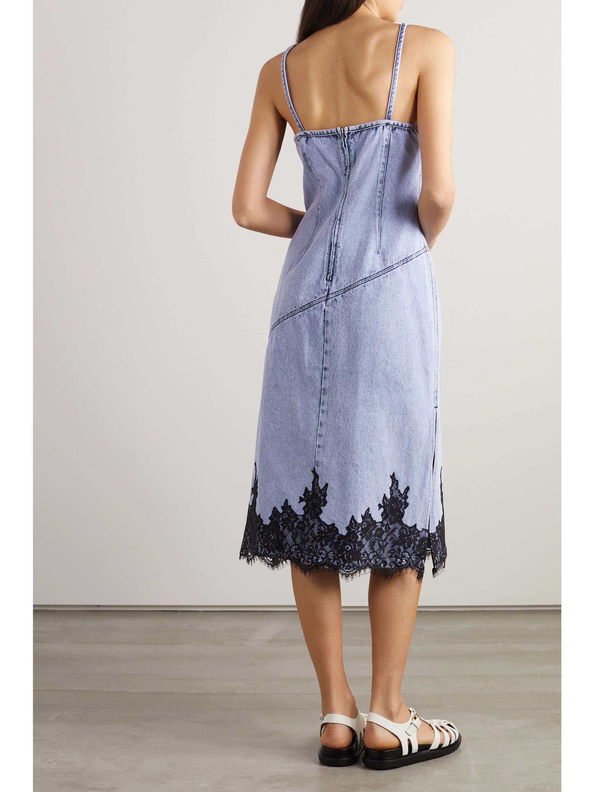 3.1 PHILLIP LIM コットン混 デニム ワンピース レーストリム