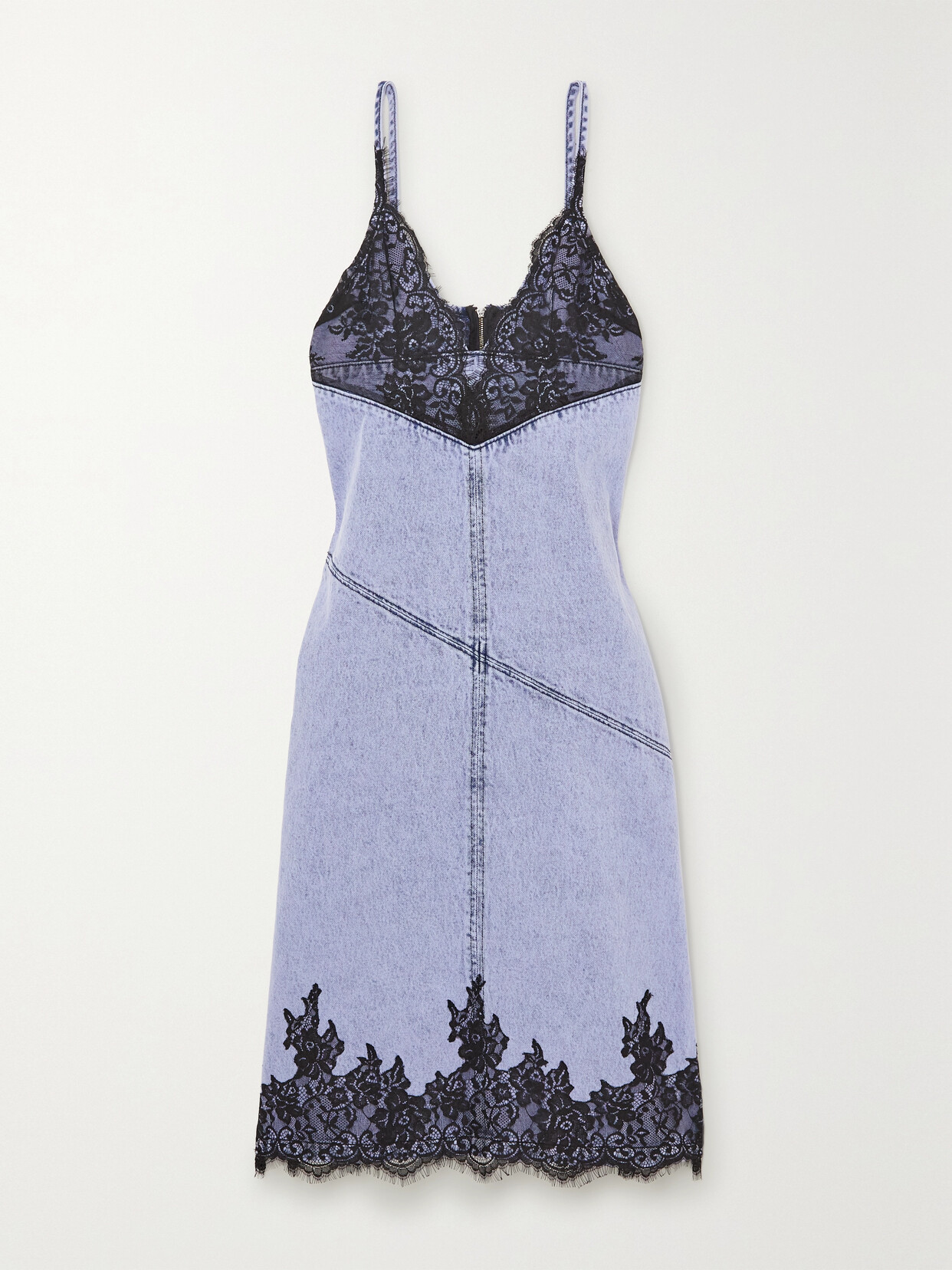 3.1 Phillip Lim - Cotton-blend Lace-trimmed Denim Dress - Blue