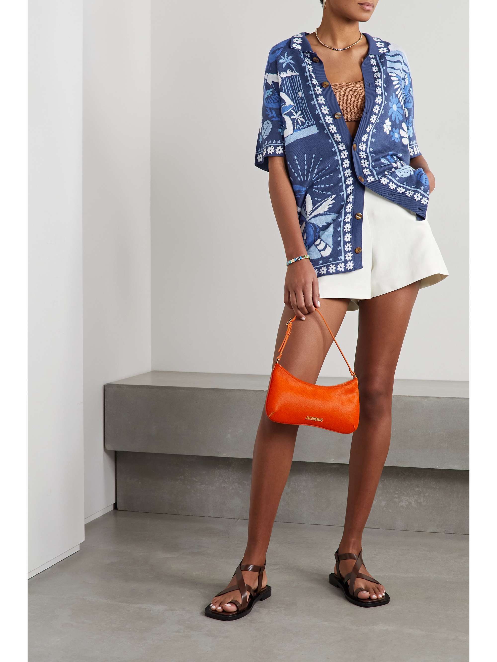 FARM RIO Intarsia-knit shirt
