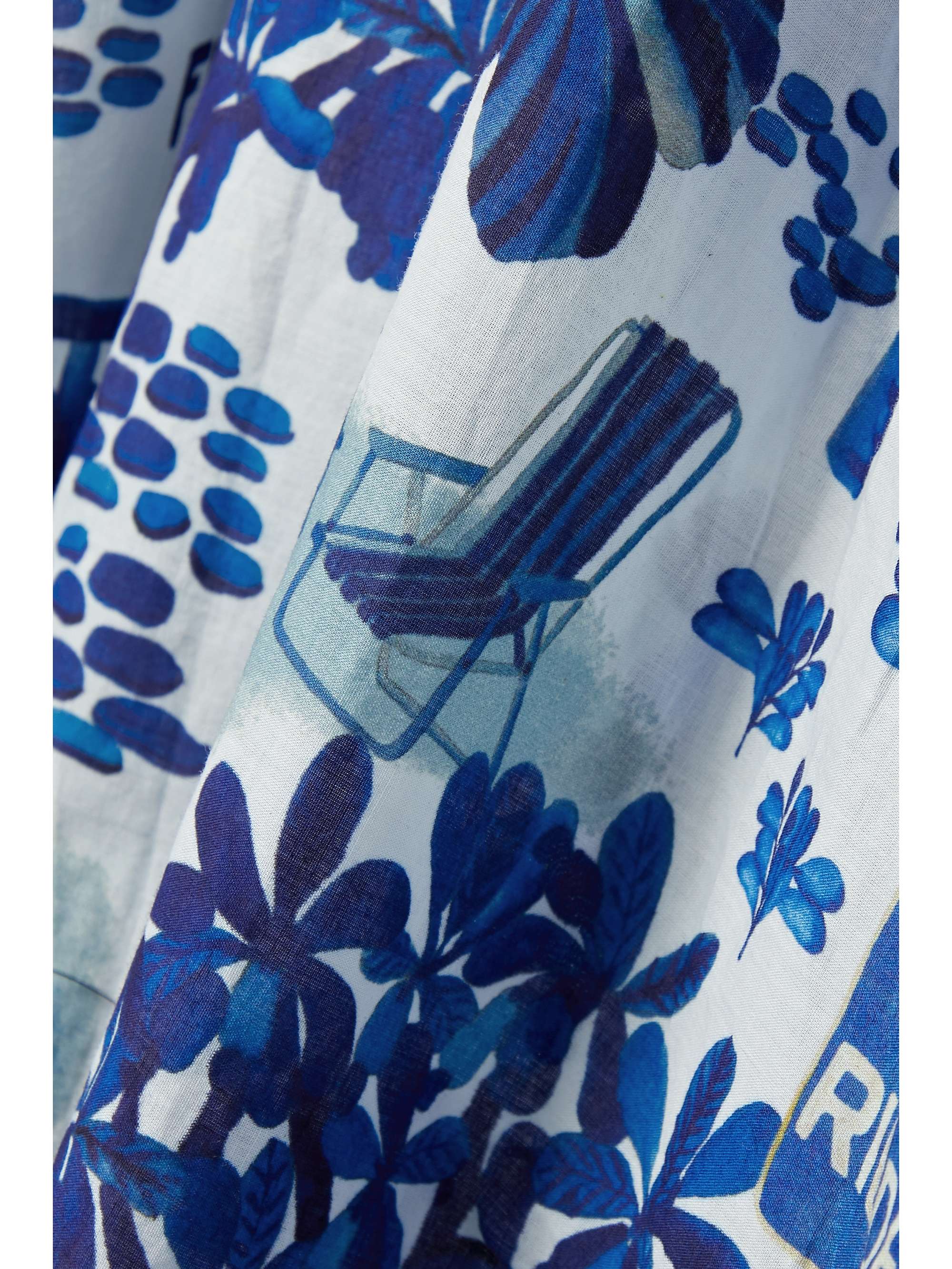 FARM RIO Printed cotton-voile halterneck maxi dress