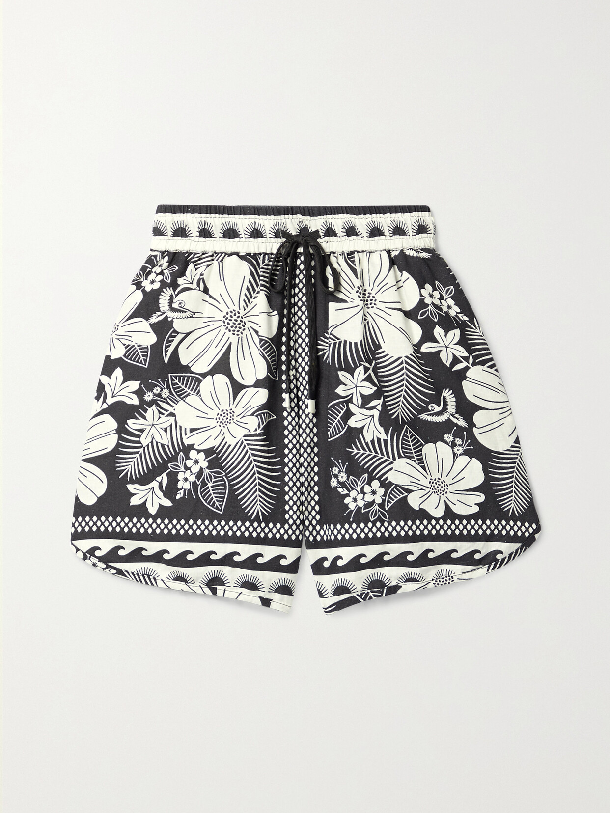 Farm Rio - Printed Linen-blend Shorts - Black